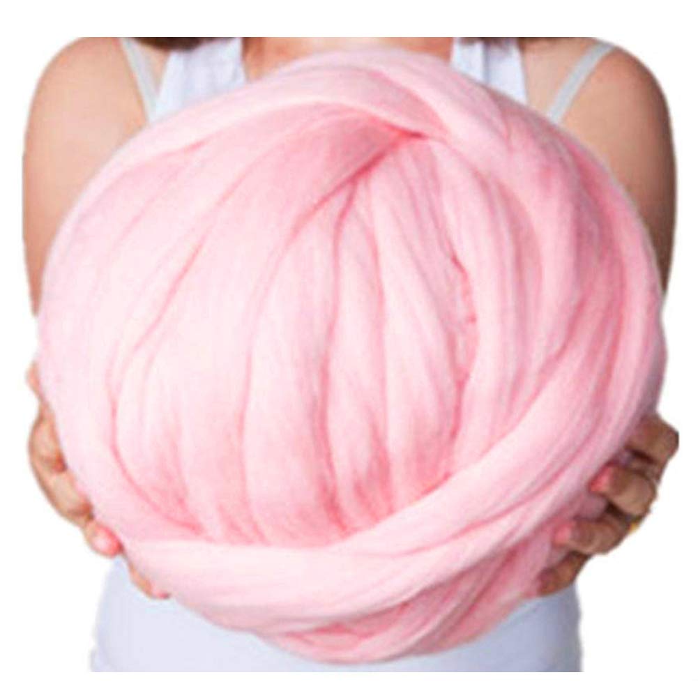 Clootess Bulky Chunky Yarn - 11 lbs Big Roving Wool for Hand Knitting, Crochet, DIY Projects - Soft Pink Chunky Wool for Making Throw Blankets, Scarves, Home Decor - Perfect for Sofa & Bed Blankets, Winter Crafts