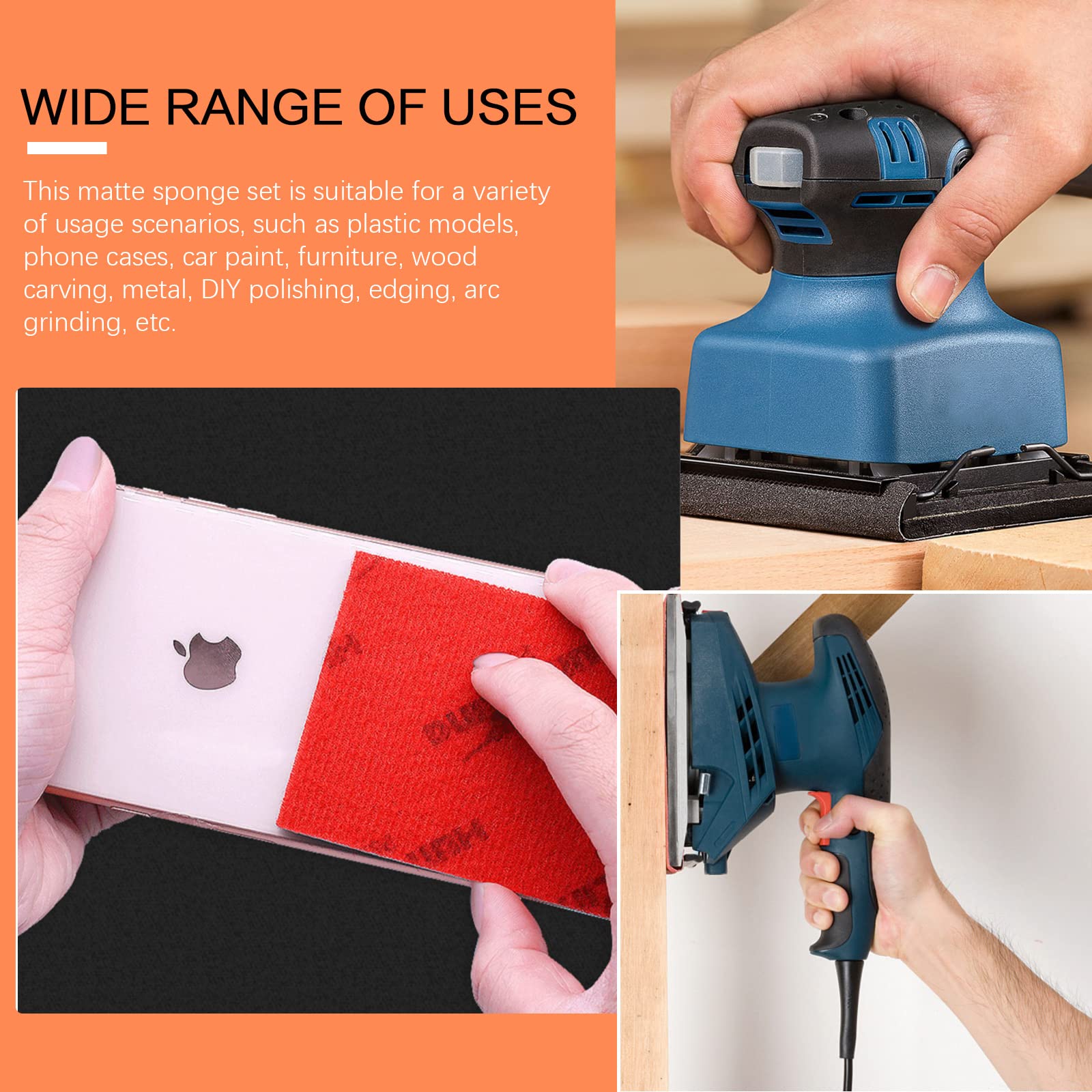 **Tanstic 21-Piece 1200-1500 Grit Sanding Sponge Set - Wet/Dry Flexible Foam Sanding Pads & 2.5 Inch Paint Brush for Wood, Metal, Drywall, Furniture - Perfect for DIY Projects, Home Renovation & Crafting**