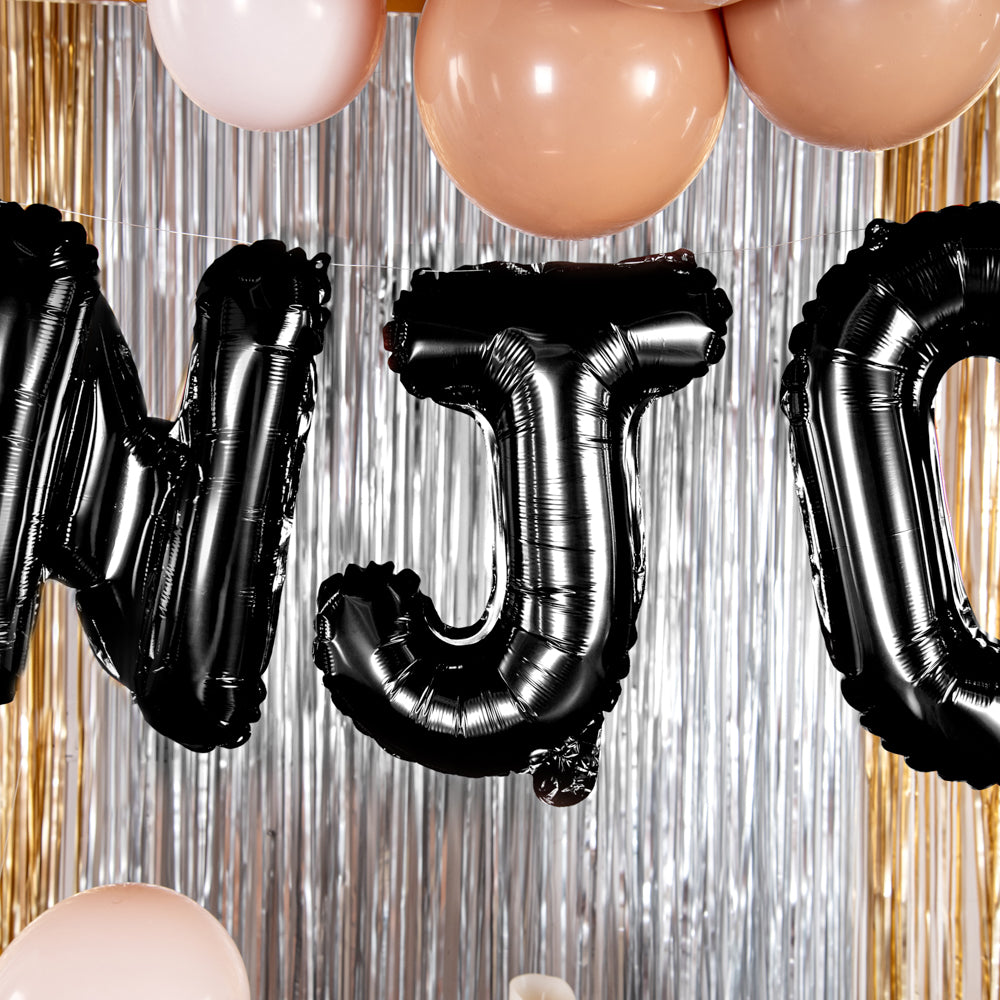 Balloonify Black Mylar Letter J Balloon - 16 Inch Large Foil Alphabet Balloon for Birthday Parties, Baby Showers & Graduation Decorations - 1 Count Box