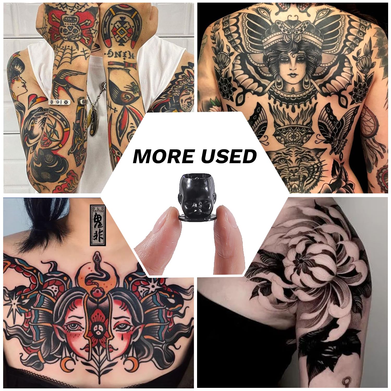 Disposable Tattoo Ink Cups 200pcs - Black Roll Ink Cups for Permanent Makeup & Tattoo Accessories with Container Caps | Ideal for Tattoo Artists, Permanent Cosmetics & Body Art Professionals