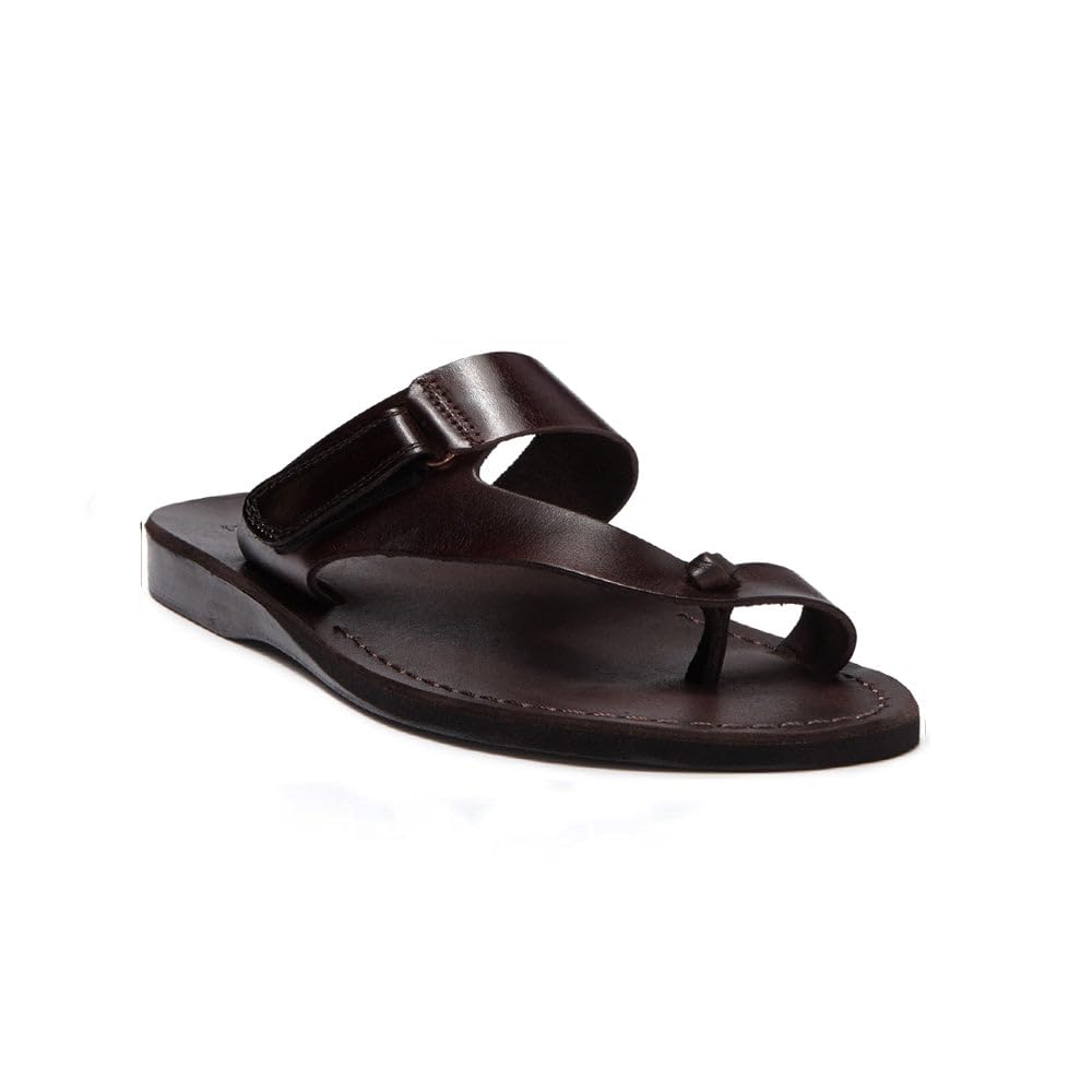Rafael Men's Leather Sandals with Adjustable Velcro Strap - Comfortable & Stylish Casual Footwear for Summer, Beach, and Outdoor Activities