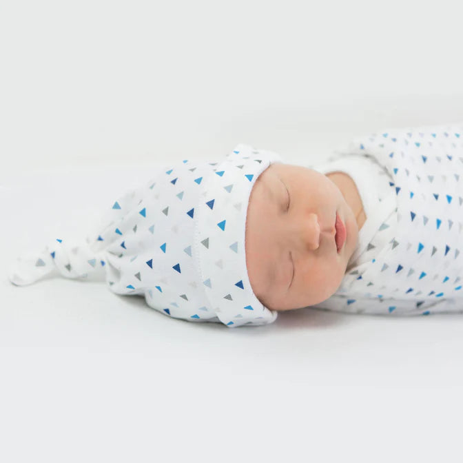 Premium Muslin Swaddle Blanket & Pajama Gift Set for Babies - Tiny Triangles Design (BGB 0031) | Soft & Breathable for Newborn Sleep, Swaddling & Photo Shoots