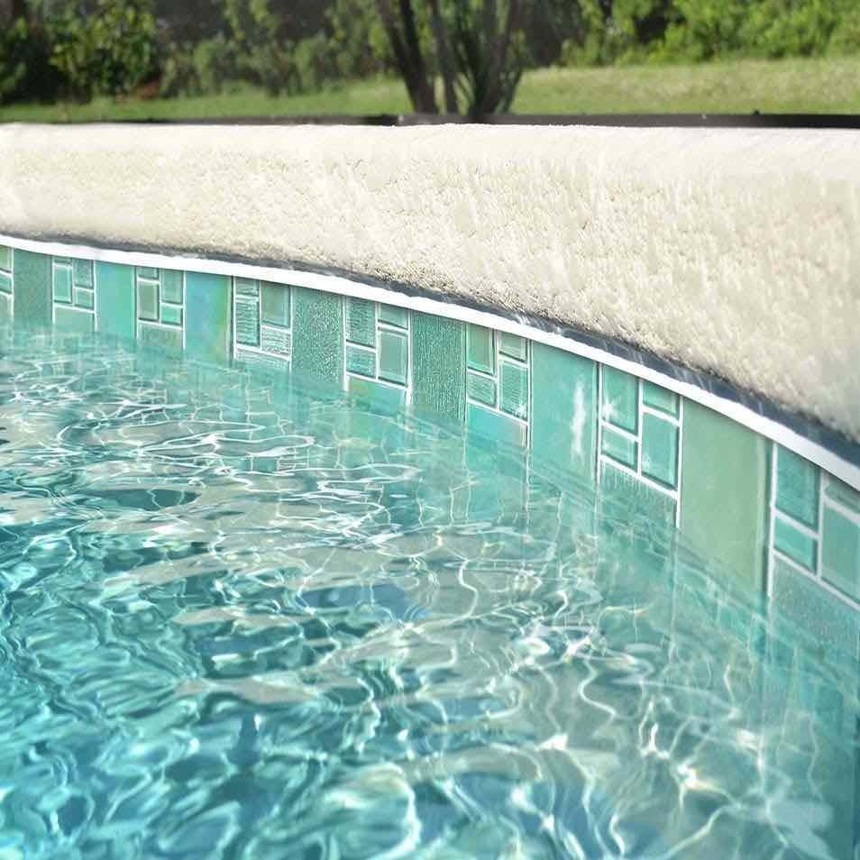 Iridescent Glass Tile French Pattern Seafoam Green - Stunning Mosaic Backsplash for Kitchen & Bathroom Decor
