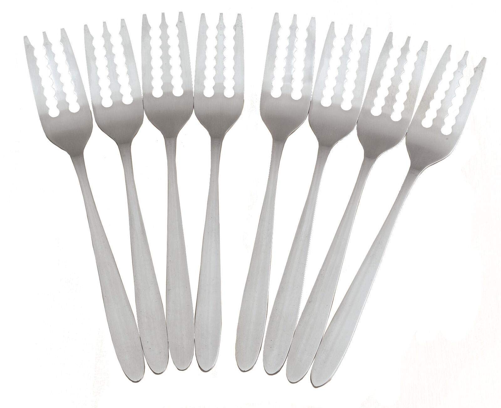 Premium Stainless Steel Spaghetti Forks Set of 8 - Elegant Silver Dinnerware for Pasta Lovers - Perfect for Italian Restaurants, Family Dinners & Gourmet Cooking
