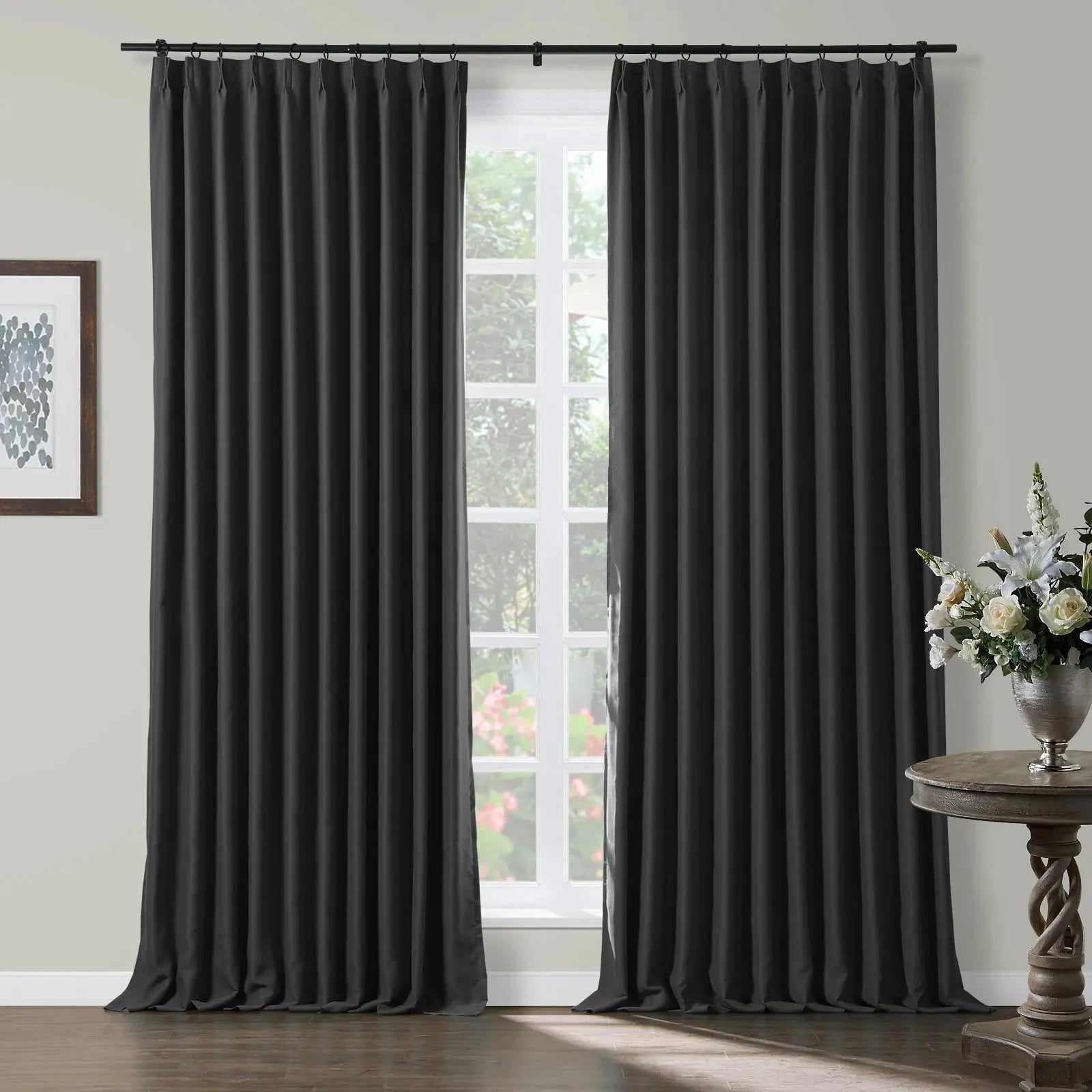 Blackout Pleated Curtains - 100% Light Blocking, Thermal Insulated for Bedroom & Living Room - Atlanta Home Decor