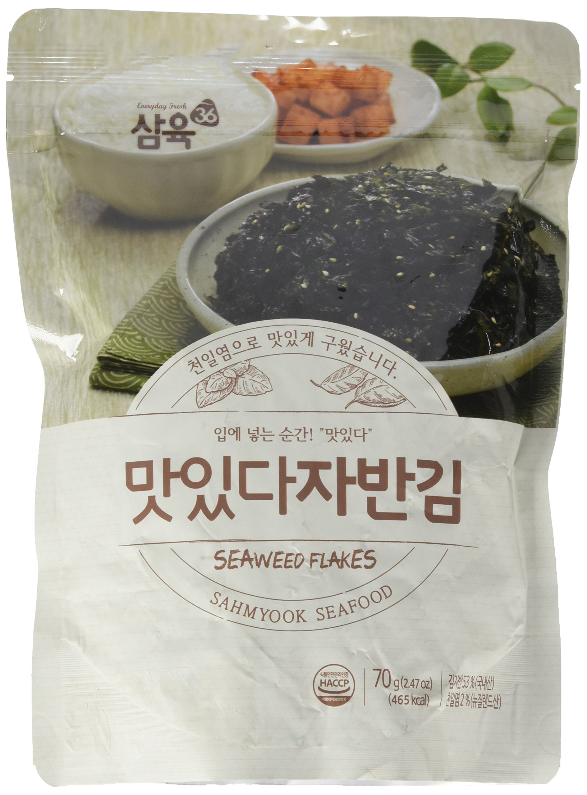 Organic Seasoned Laver Snack with Sesame Seeds - Premium Roasted Seaweed Rice Seasoning, 2.47oz (1 Pack) - Perfect for Sushi, Rice Bowls & Healthy Snacking