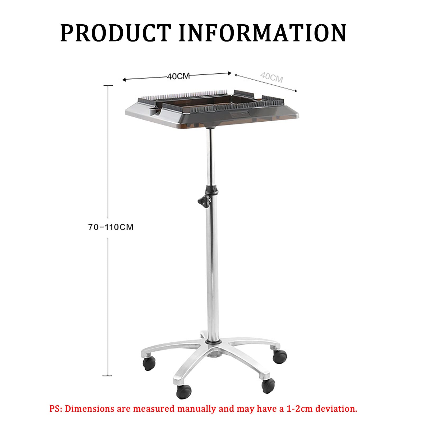 Professional Salon Tray Cart with Wheels - Adjustable Height Aluminum Wig & Hair Extension Trolley for Hairstylists - Perfect for Salon Services, Home Use & Mobile Styling