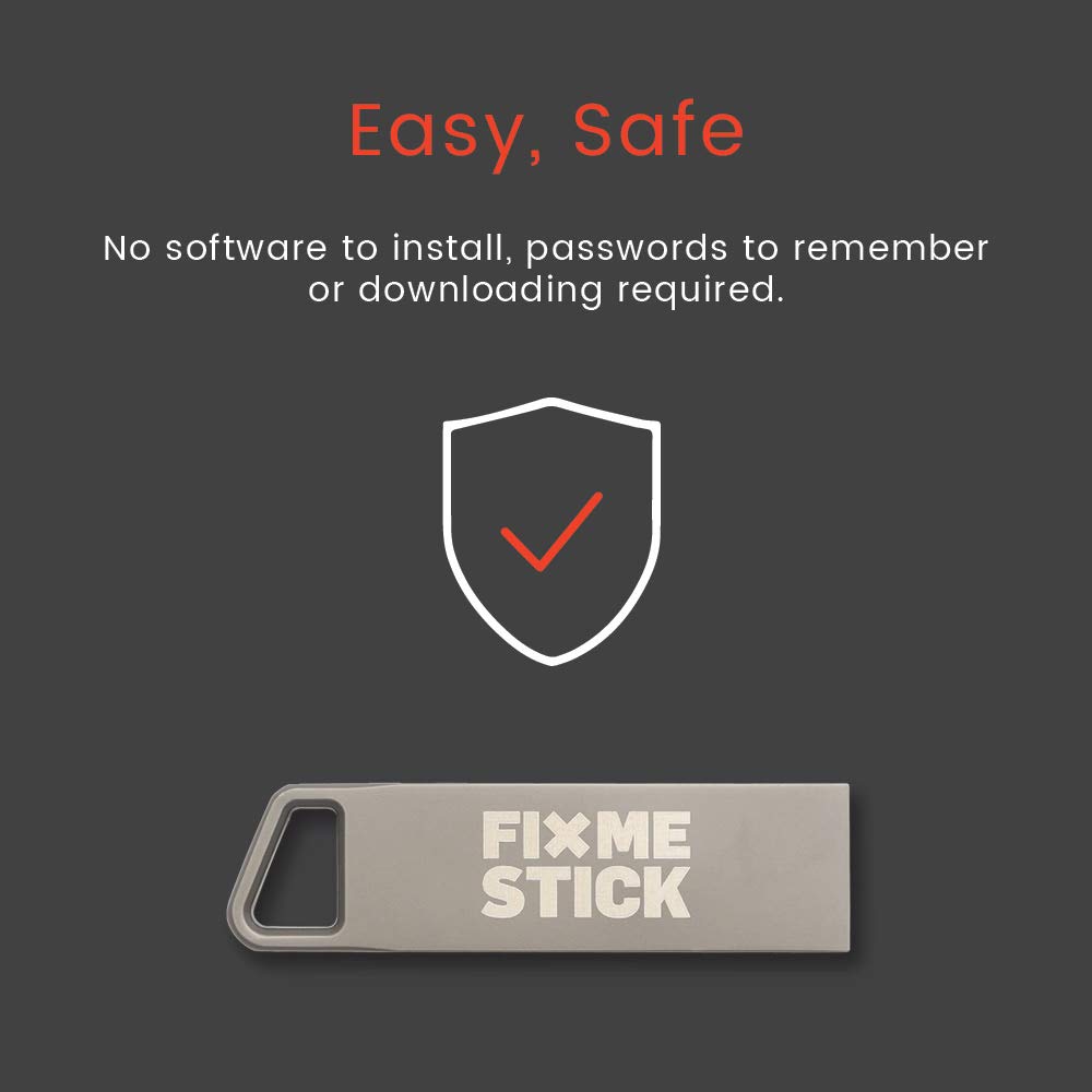 FixMeStick Computer Virus Removal USB for Apple Mac & Windows - Unlimited Use on 5 Devices for 2 Years | Works with Antivirus Software | Home & Office PC Protection Solution