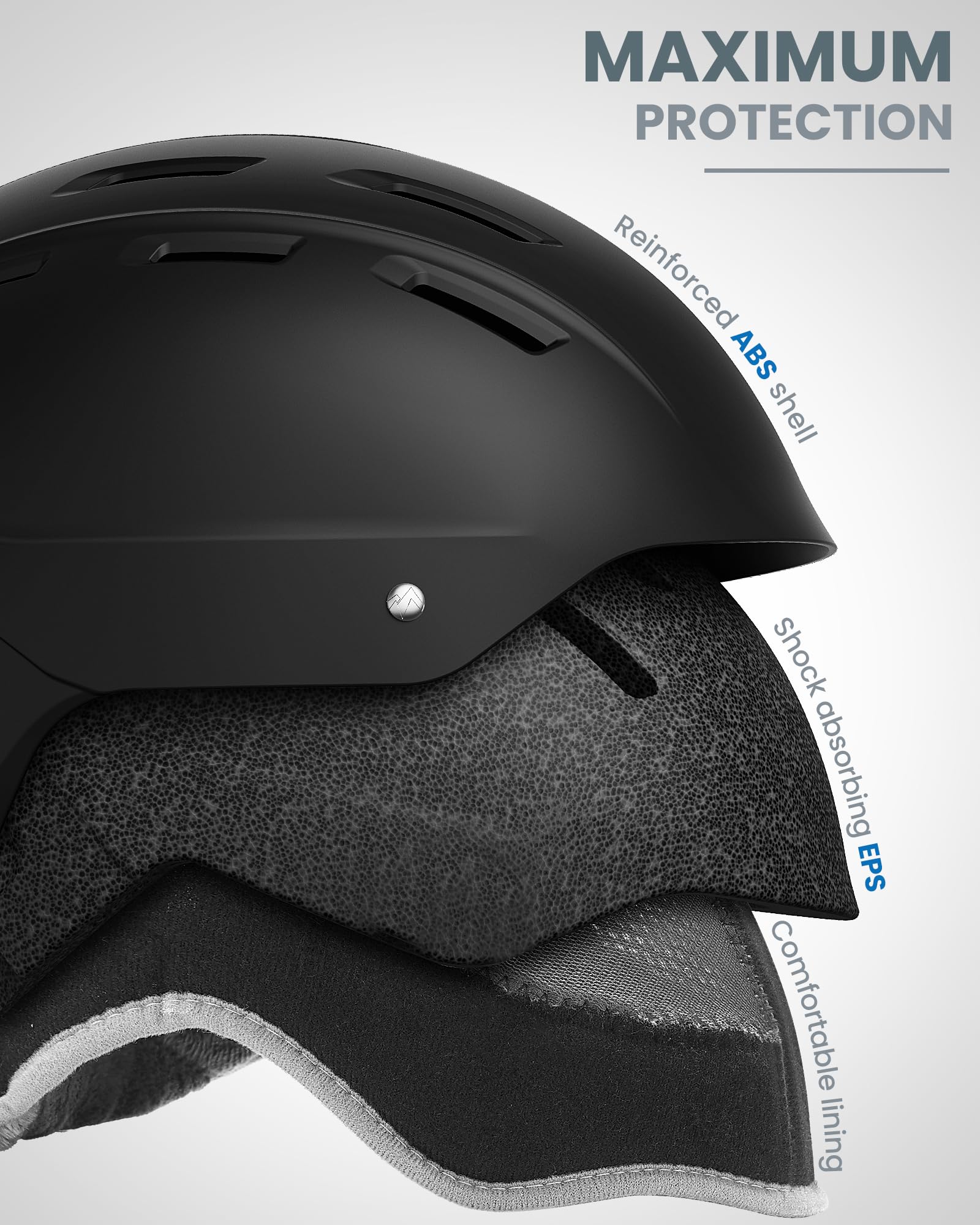 OutdoorMaster Kelvin II Ski Helmet with Wireless Bluetooth - Adjustable Snowboard Helmet for Men, Women & Youth - Built-in Headphones for Music & Calls - Perfect for Skiing, Snowboarding & Winter Sports