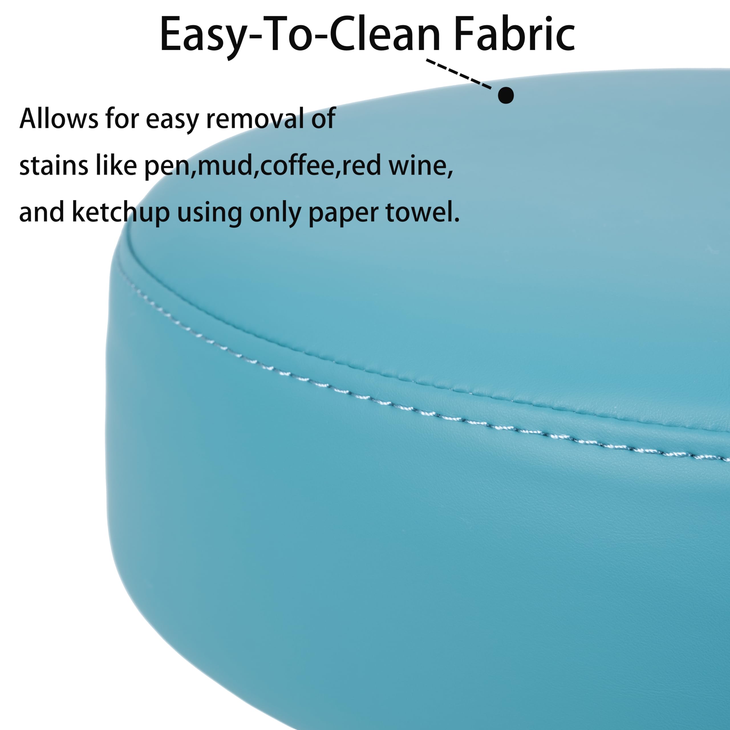 TAKE UR SEAT® Adjustable Height Medical Spa Stool with Ergonomic Back Support - Easy Clean Fabric Seat & Smooth Blade Wheels - Perfect for Dental Offices, Tattoo Studios & Salon Workstations (Blue, Tall Bench Height)