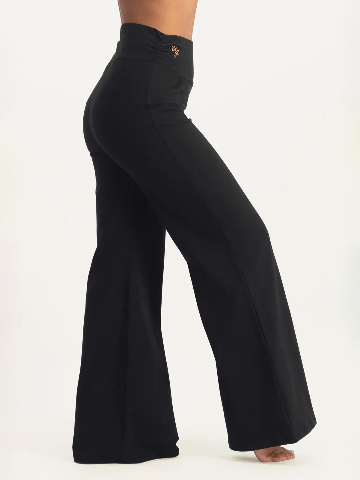 Urban Goddess Maeve Wide Leg Yoga Pants - Onyx Black | High Waisted Stretchy Lounge Pants for Women | Perfect for Yoga, Pilates & Casual Wear
