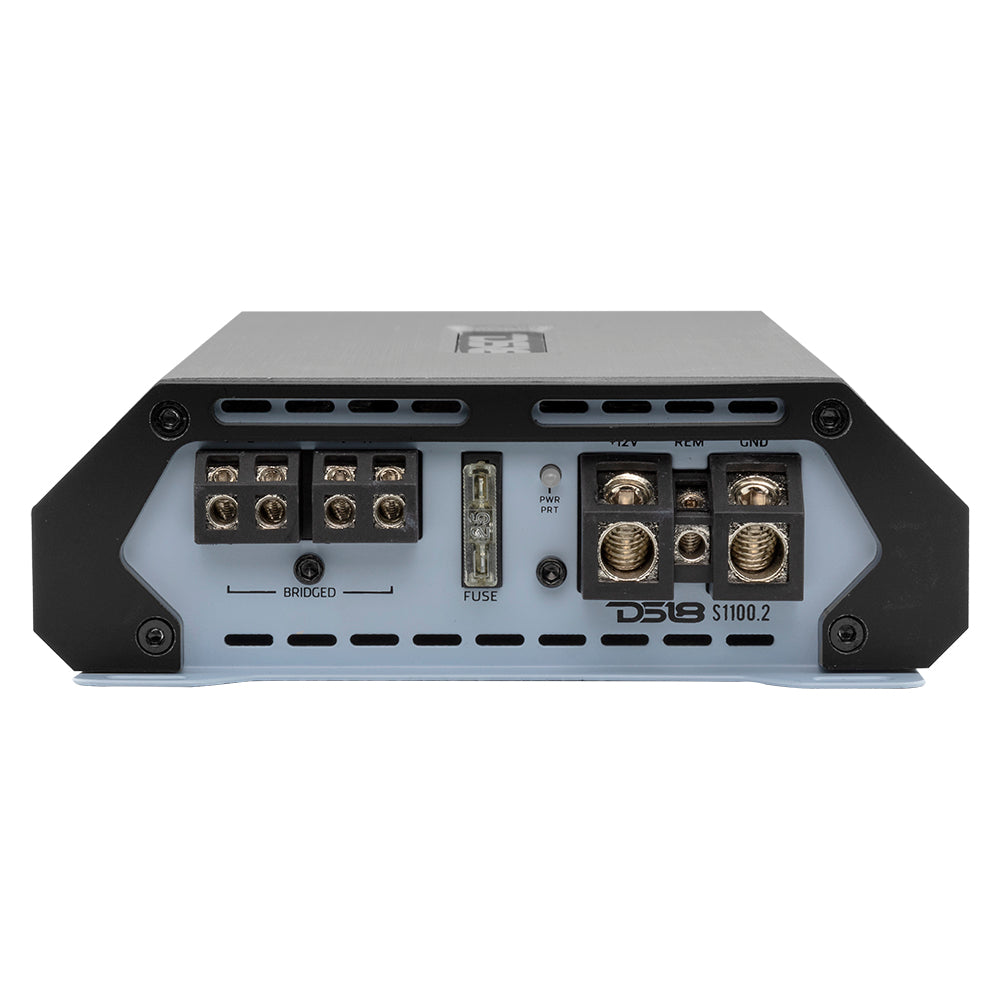 DS18 SELECT S 1100.2 Class AB 2 Channel Car Amplifier - 1800W High Power Full Range Audio Amp for Car Stereo System - Perfect for Car Audio Upgrades and Bass Enhancement
