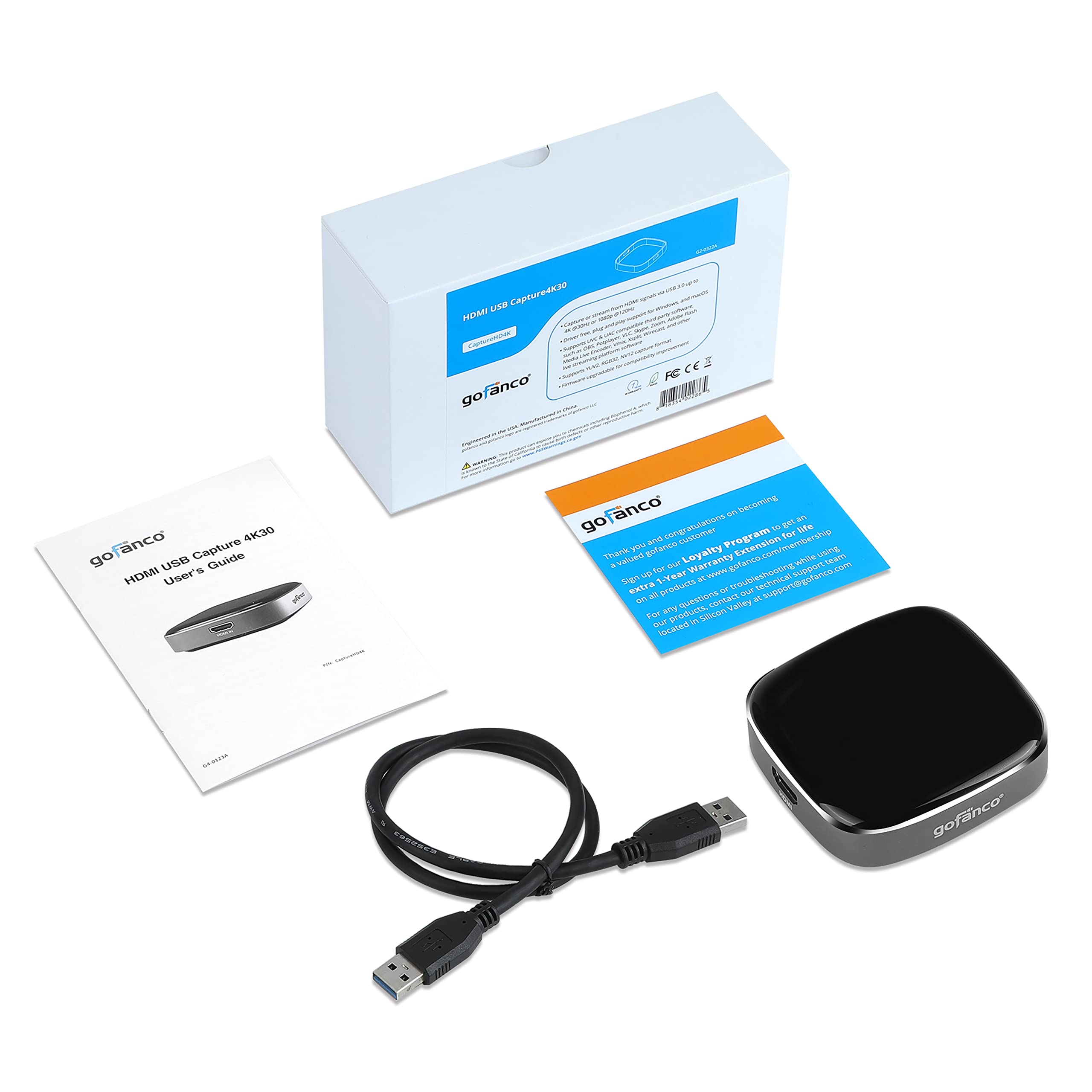 Gofanco USB 3.0 HDMI Video Capture Card - 4K 30Hz & 1080p 120Hz Game Capture Device for Xbox, PS5, Nintendo Switch | Low Latency Streaming & Recording | Perfect for Gamers, YouTubers & Live Streamers