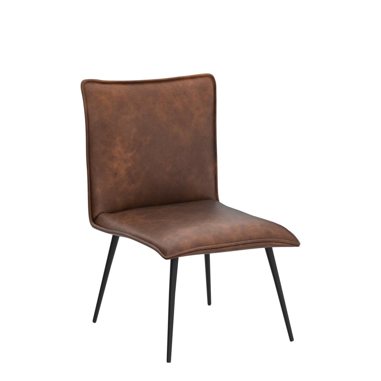 DUHOME 4-Piece Kitchen Dining Chairs Set - PU Leather Upholstered Side Chairs for Dining Room, Living Room, Kitchen & Office - Comfortable & Stylish Yellowish-Brown Seating Solution