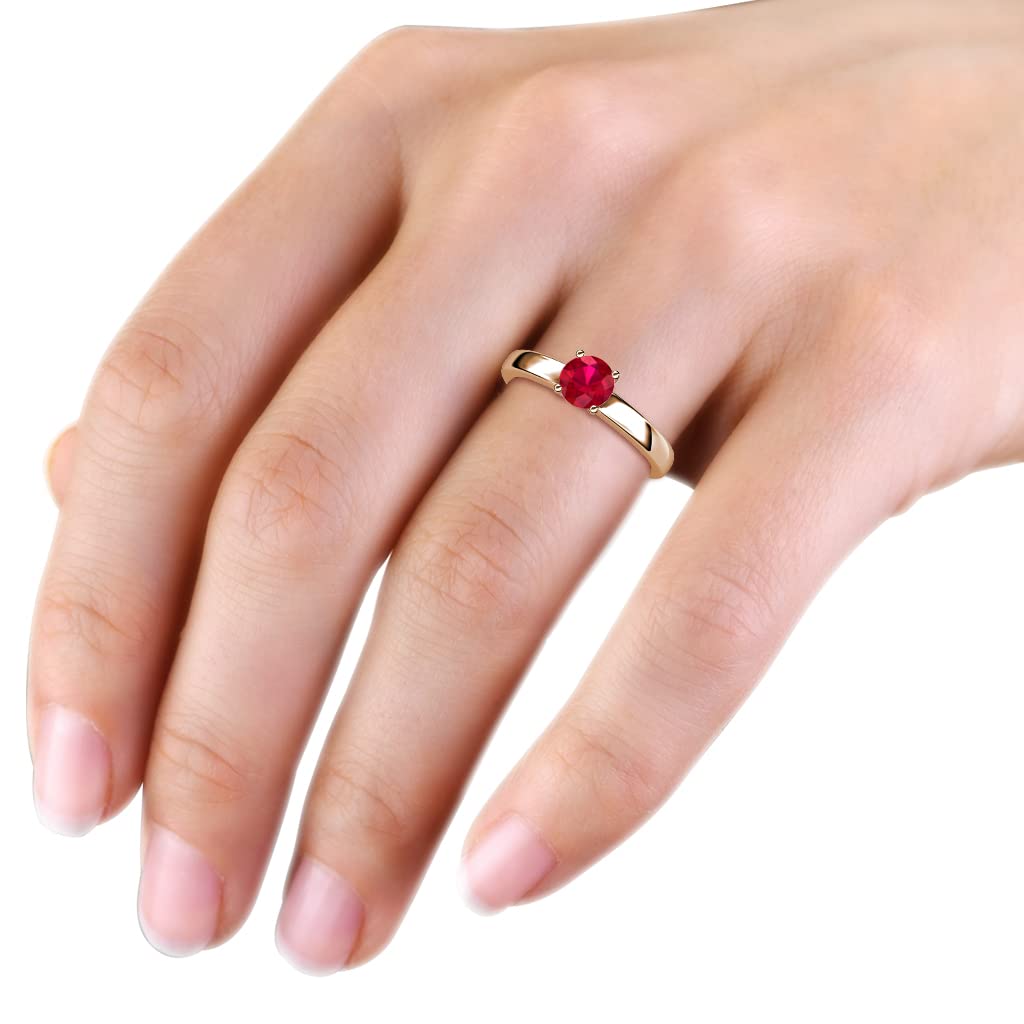 0.95ct Ruby Solitaire Ring in 14K Rose Gold - Elegant Engagement & Wedding Jewelry for Women - Perfect for Anniversaries, Proposals & Special Occasions