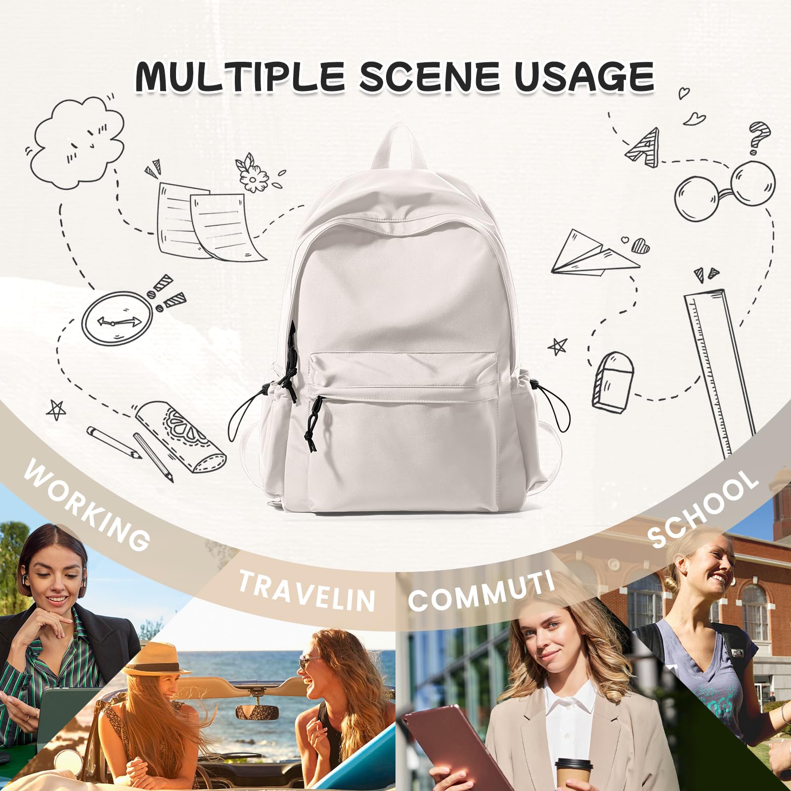 Women's Waterproof Gym Backpack - Foldable Sports Bag for Yoga & Travel