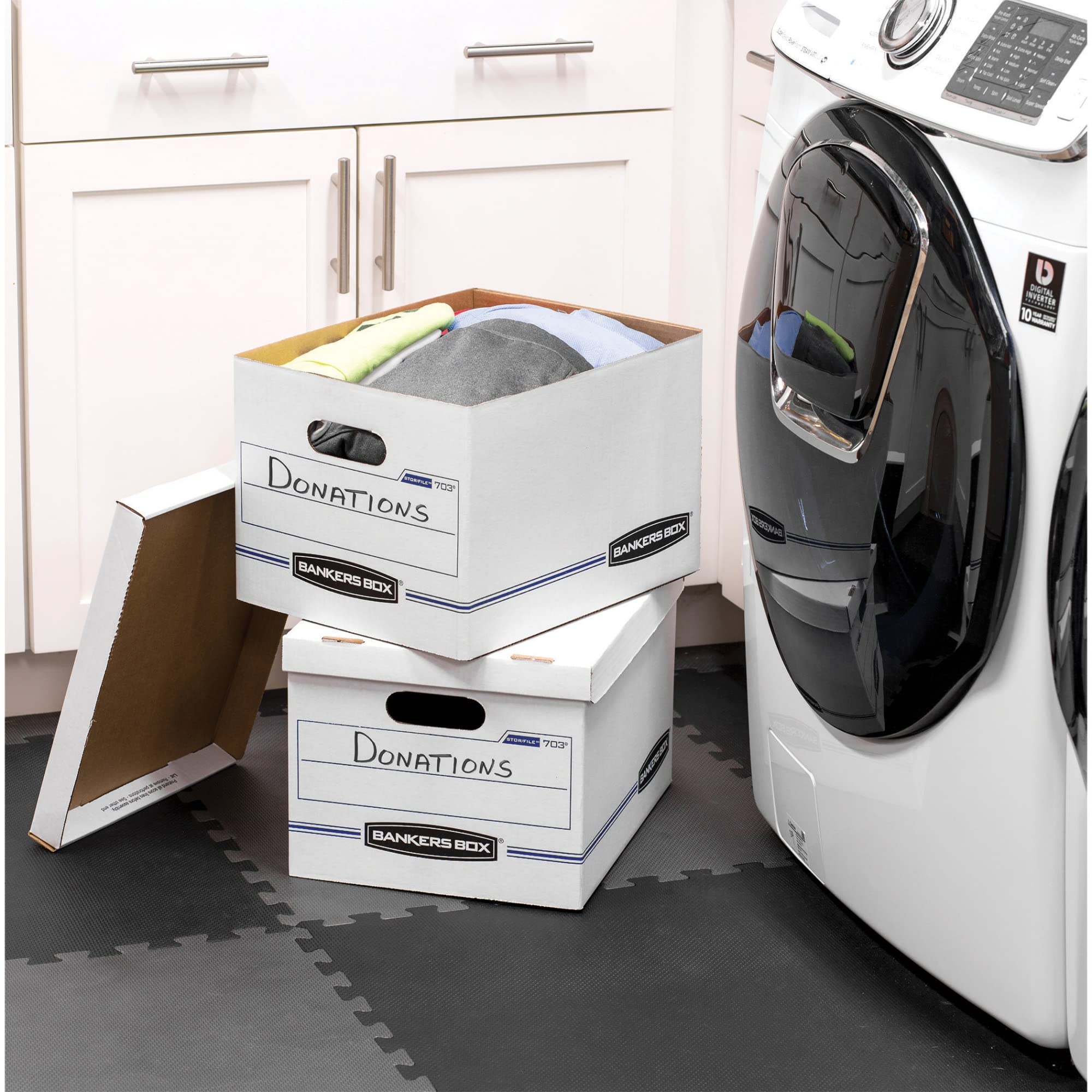 Bankers Box® Easylift™ Standard-Duty Storage Boxes with Lift-Off Lids & Built-In Handles - Letter Size (12