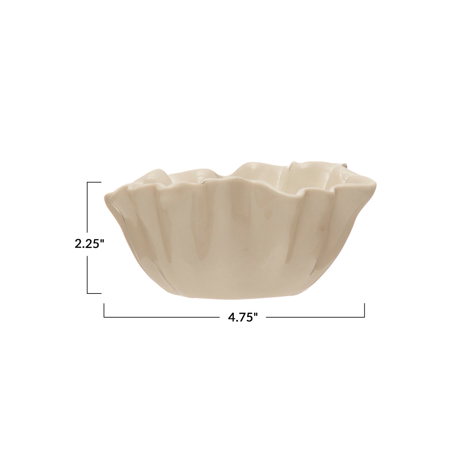 Creamy White Stoneware Fluted Bowl – Elegant Ceramic Serving Dish for Salads, Desserts & Entertaining | Perfect for Dinner Parties, Holidays & Home Decor