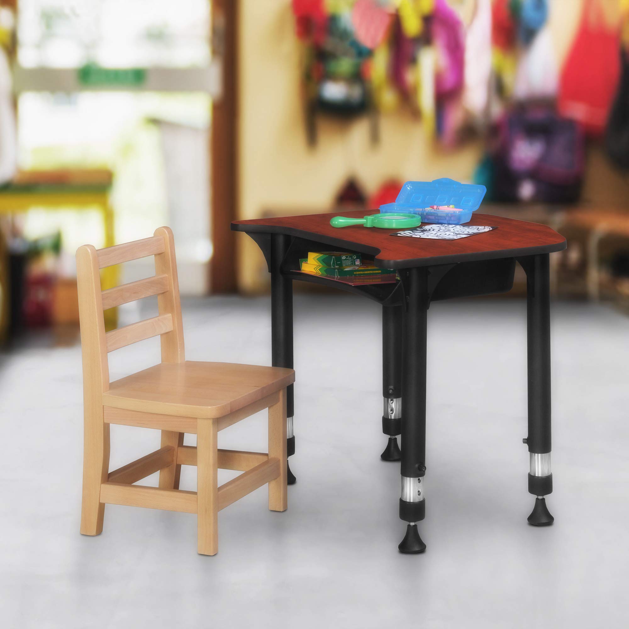 Regency Ferris Height Adjustable School Desk with Storage - 26