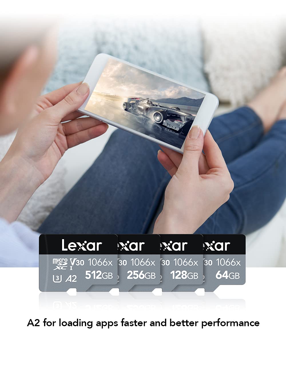 Lexar Professional 1066x 256GB Micro SDXC UHS-I Memory Card with Adapter - Up to 160MB/s Read Speed - Compatible with GoPro, DJI Drones, Android Smartphones & Tablets - Perfect for 4K Video Recording, Gaming & Mobile Storage (LMS1066256G-BNAAG)