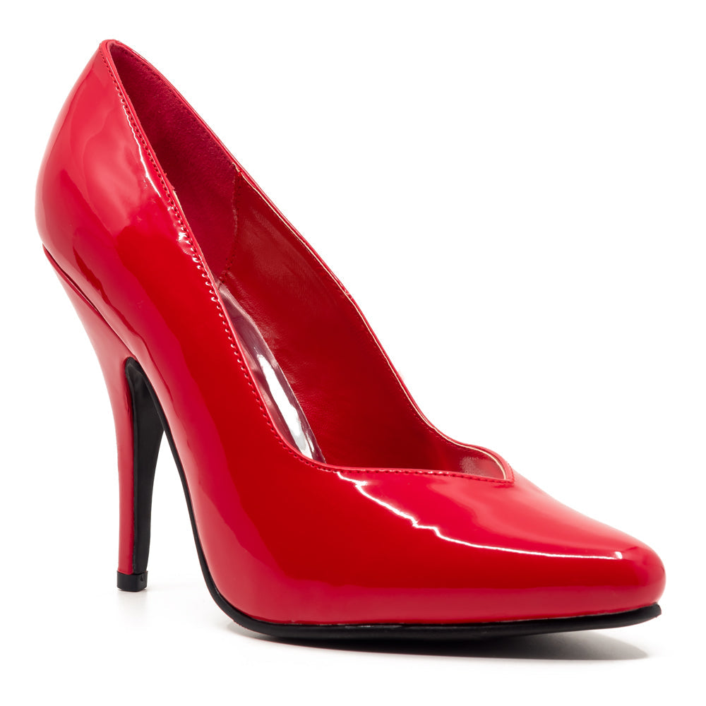 Ellie Shoes Women's 5 Inch High Heel Patent Leather Pumps - Red | Elegant Dress Shoes for Office, Party & Evening Wear