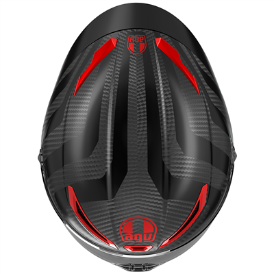 AGV Pista GP RR ECE 22.06 Motorcycle Helmet - Intrepido Carbon Fiber with Black & Red Design - High-Performance Racing Helmet for Track & Street Riding
