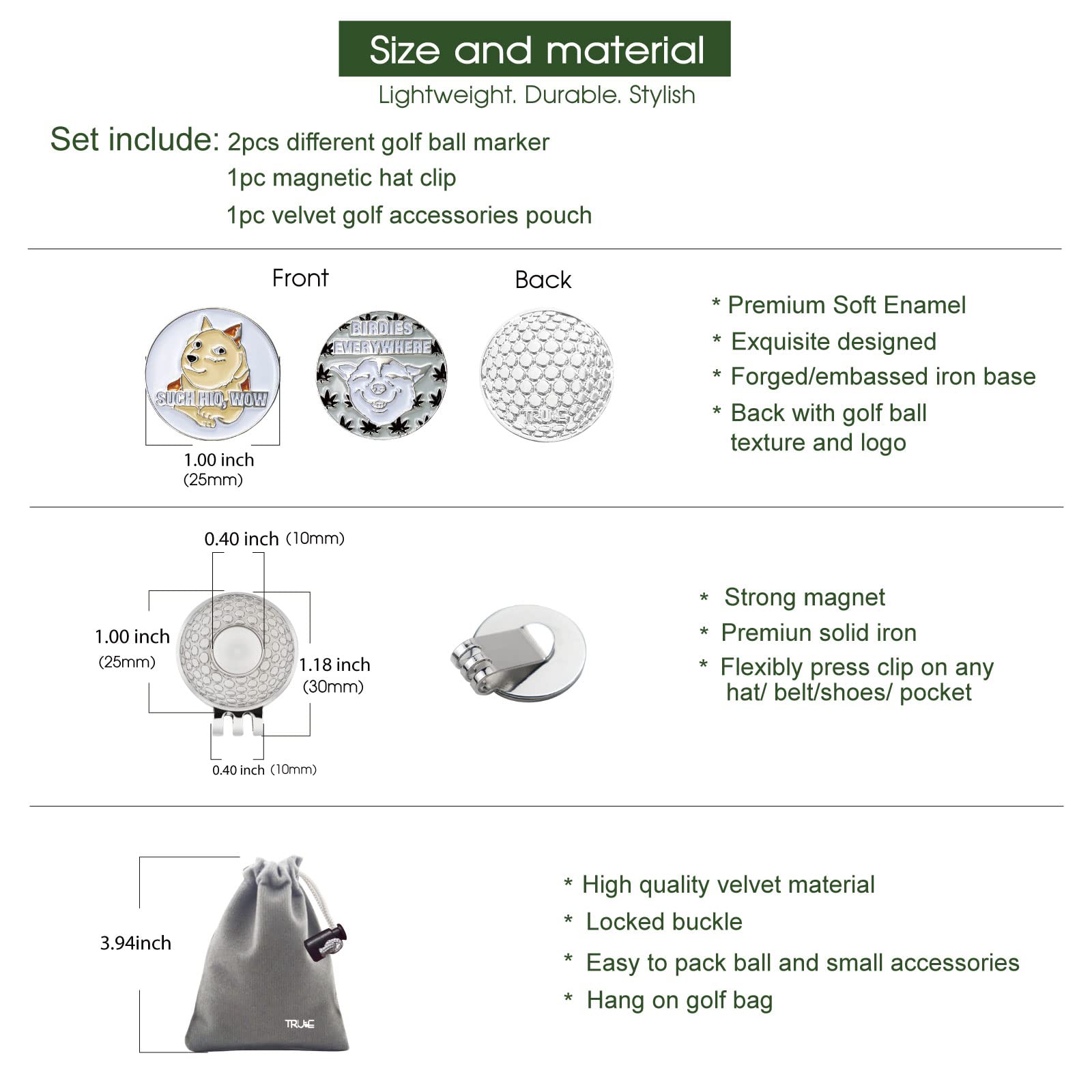 Funny Golf Ball Marker Hat Clip - Golf Accessories for Men & Women - Perfect Golf Gift for Players - Ideal for Golf Courses & Driving Ranges