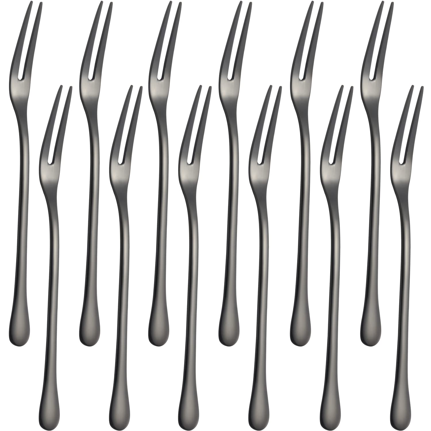 12-Piece Mini Stainless Steel Fruit Forks Set - Perfect for Desserts, Salads, Cheese & Appetizers - Elegant Tasting Flatware for Parties, Picnics & Home Entertaining