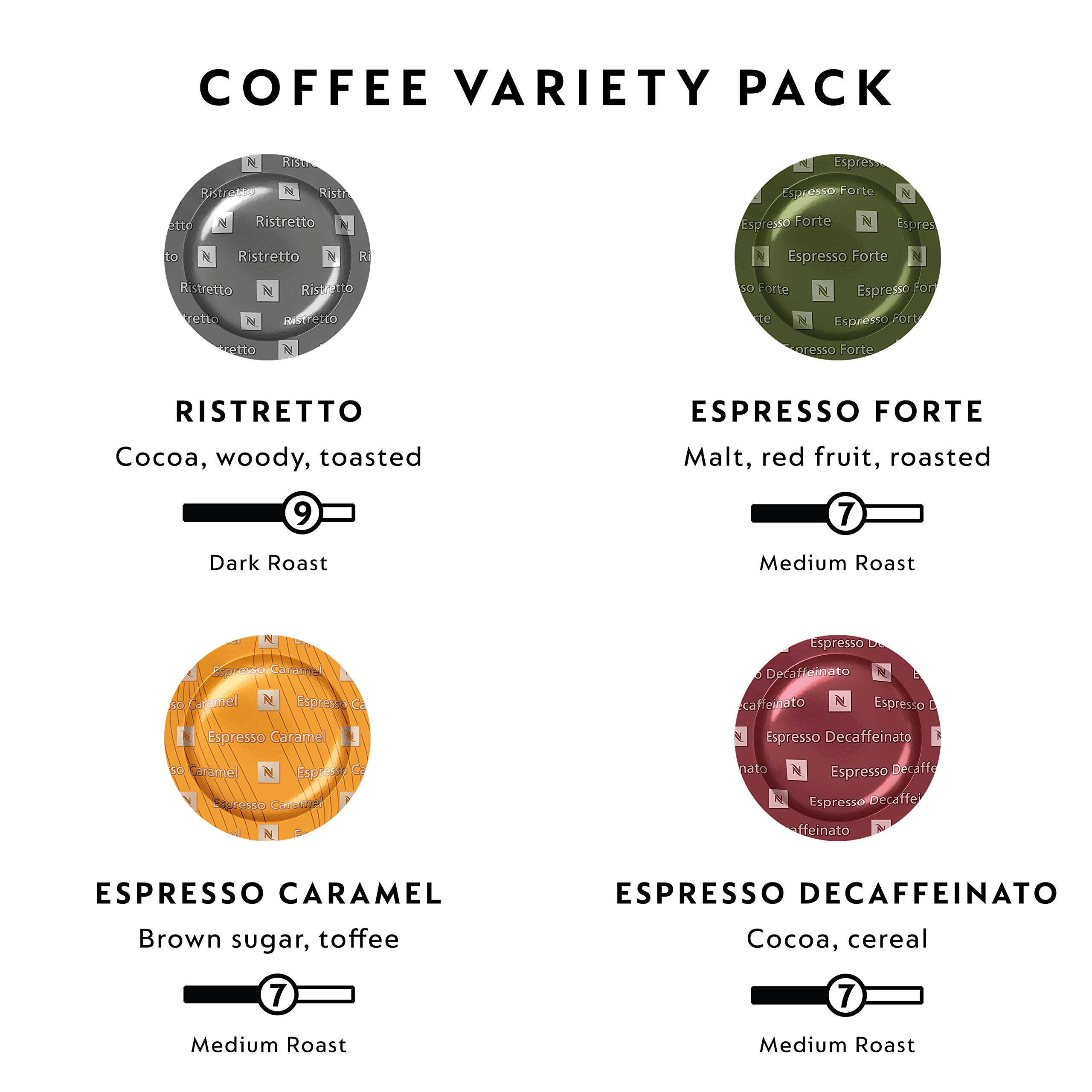 Nespresso Professional Coffee Capsules Variety Pack - Medium & Dark Roast (200 Count) | Premium Espresso Pods for Home & Office Brewing