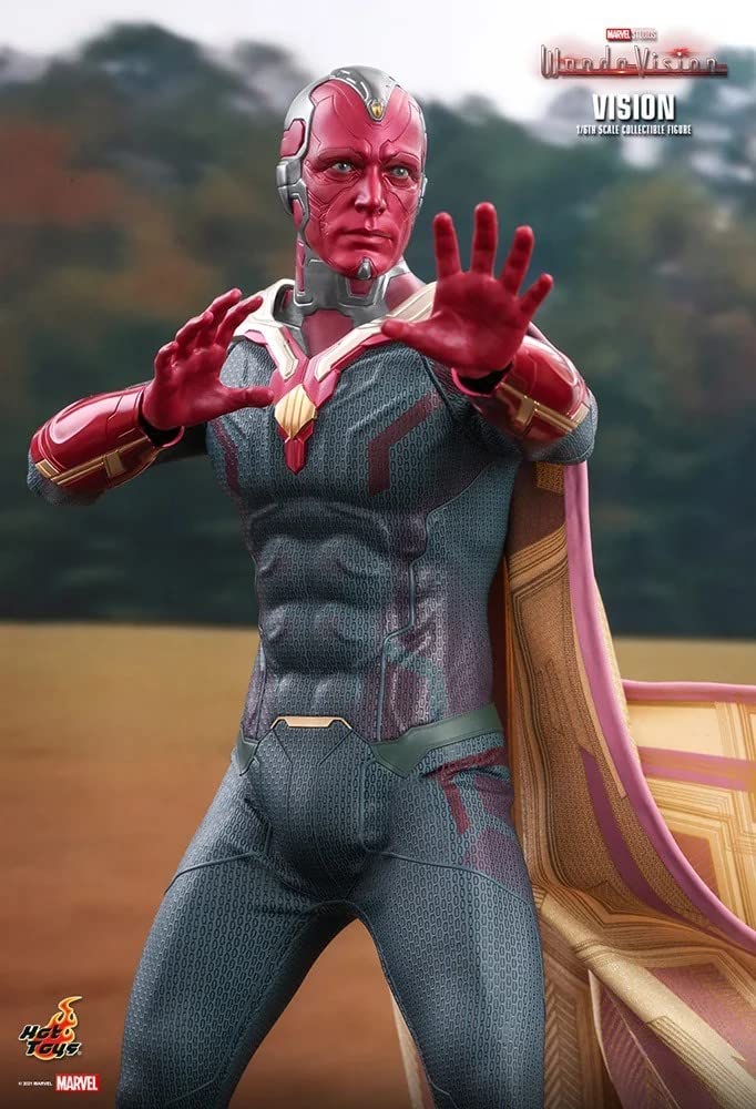 Hot Toys WandaVision 12-Inch Vision Action Figure 1/6 Scale Collectible Model (907936) - Perfect for Marvel Fans, Display & Cosplay