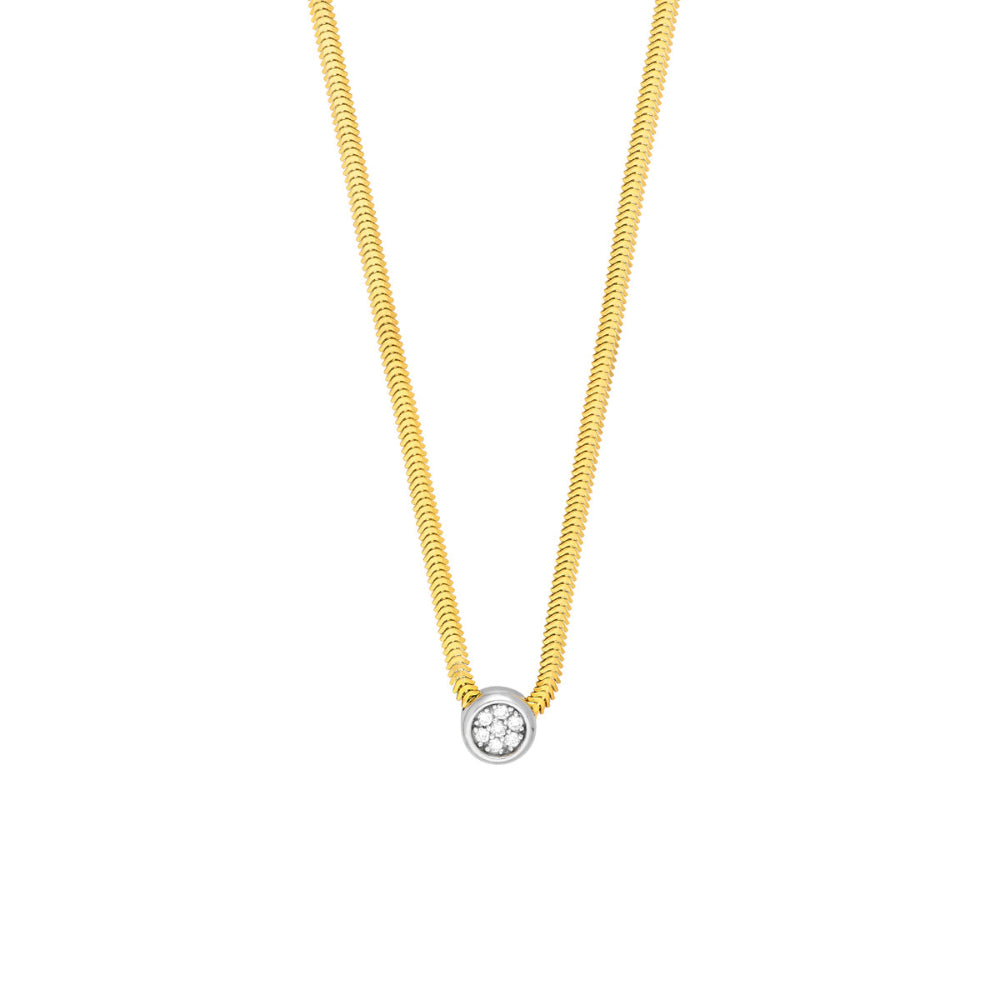 14K Two-Tone Gold Diamond Snake Pendant Necklace - Elegant Jewelry for Women, Perfect for Gifts, Parties & Special Occasions