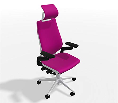 Steelcase Gesture Ergonomic Office Chair with Adjustable Headrest & Lumbar Support - Bo Peep Bloom Fabric, Platinum Frame (Light) - Perfect for Home Office, Gaming & Workspaces - Hard Floor Casters Included