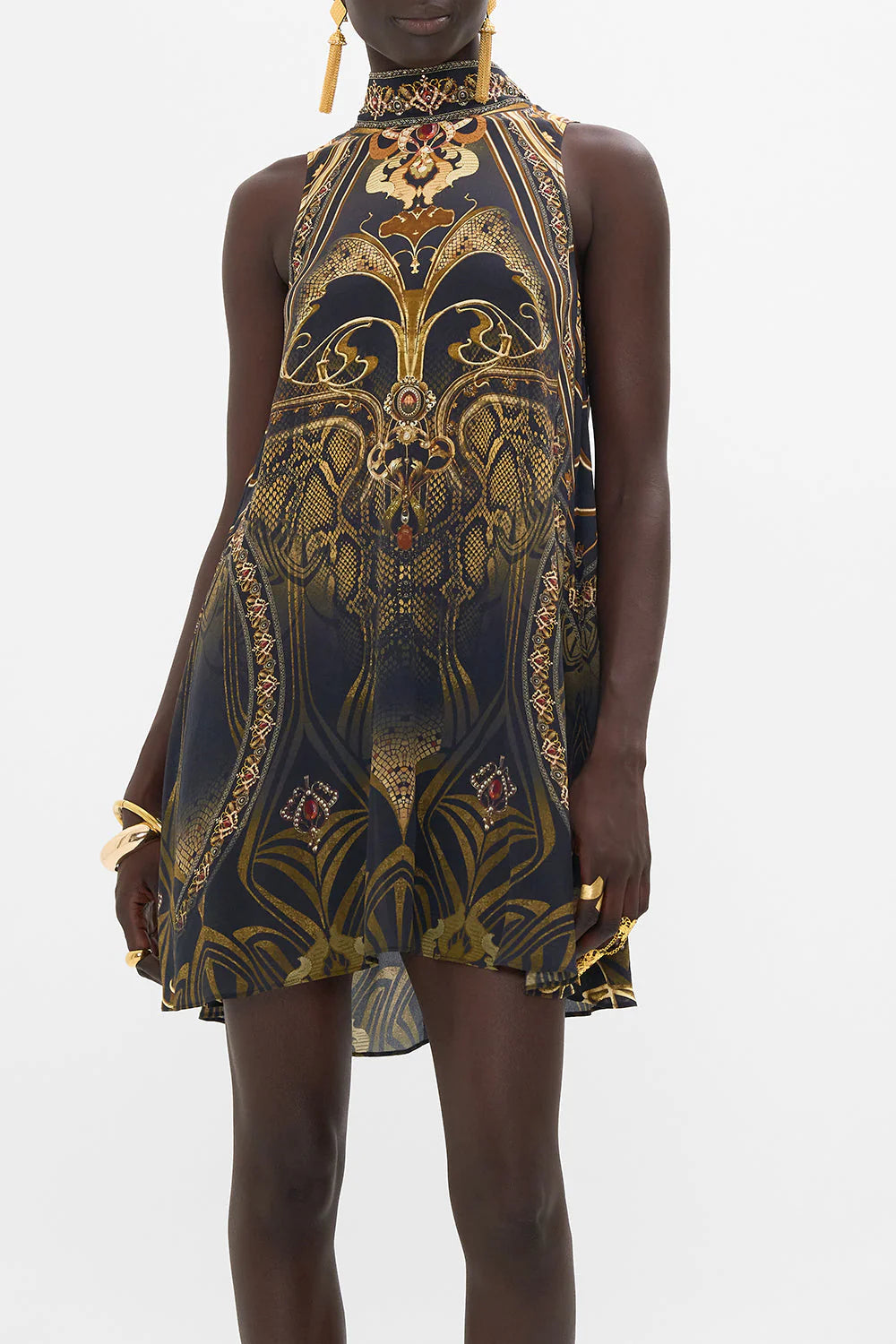 Elegant Back Neck Tie Short Dress - Nouveau Noir Style for Women | Perfect for Cocktail Parties, Date Nights & Summer Outings