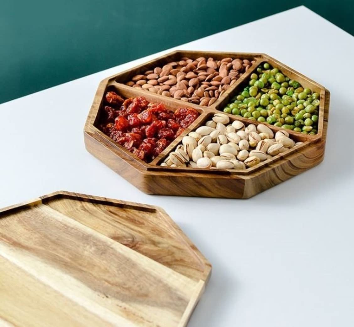 Islandoffer Wooden Candy Box - Handmade Dried Fruit & Snack Storage Container - Perfect for Gift Giving, Party Favors, and Home Decor