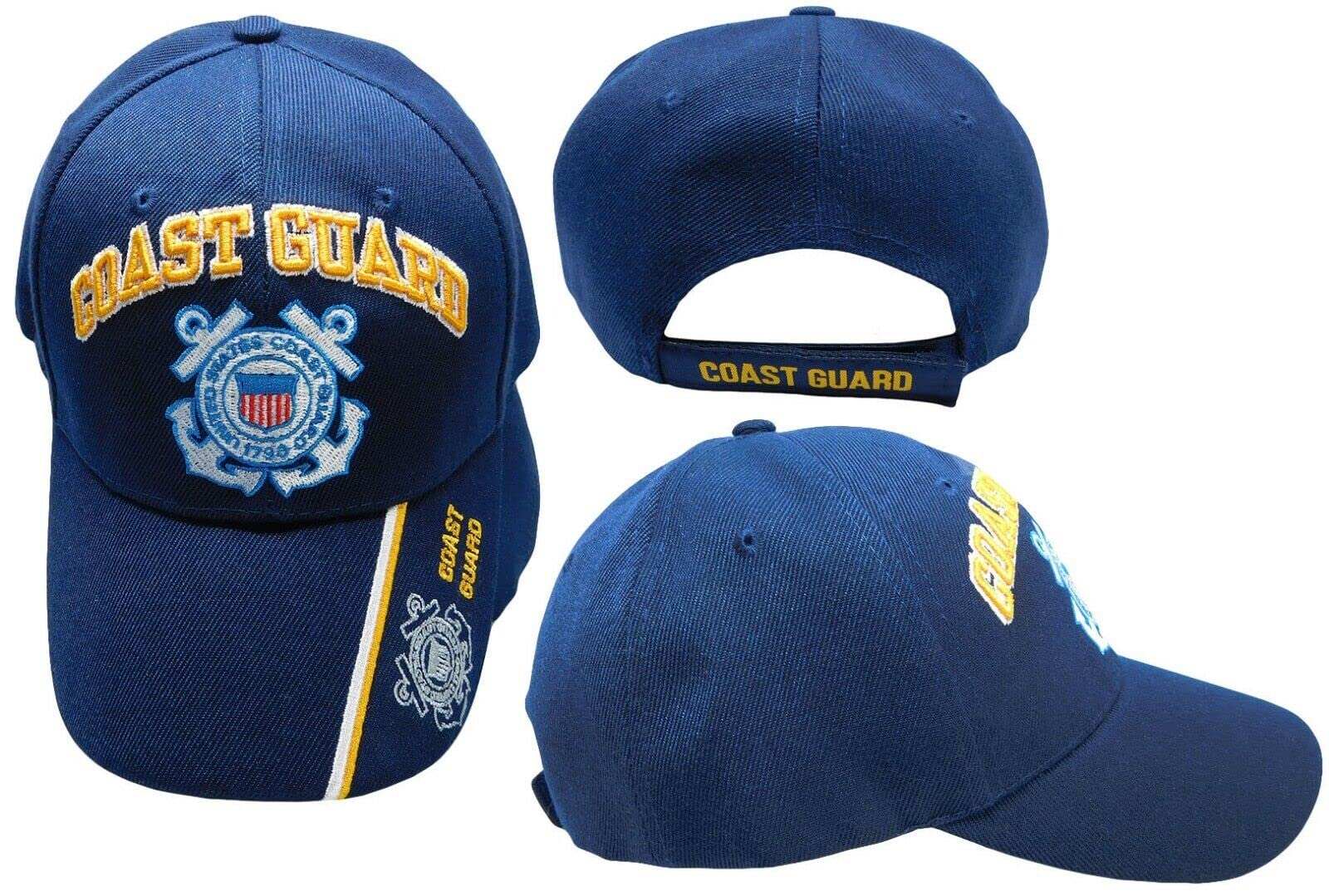 United States Coast Guard 1790 Anchors Navy Blue Adjustable Embroidered Hat Cap - Patriotic Military Style Baseball Cap for Veterans & Supporters - Perfect for Navy Events, Patriotic Celebrations & Everyday Wear