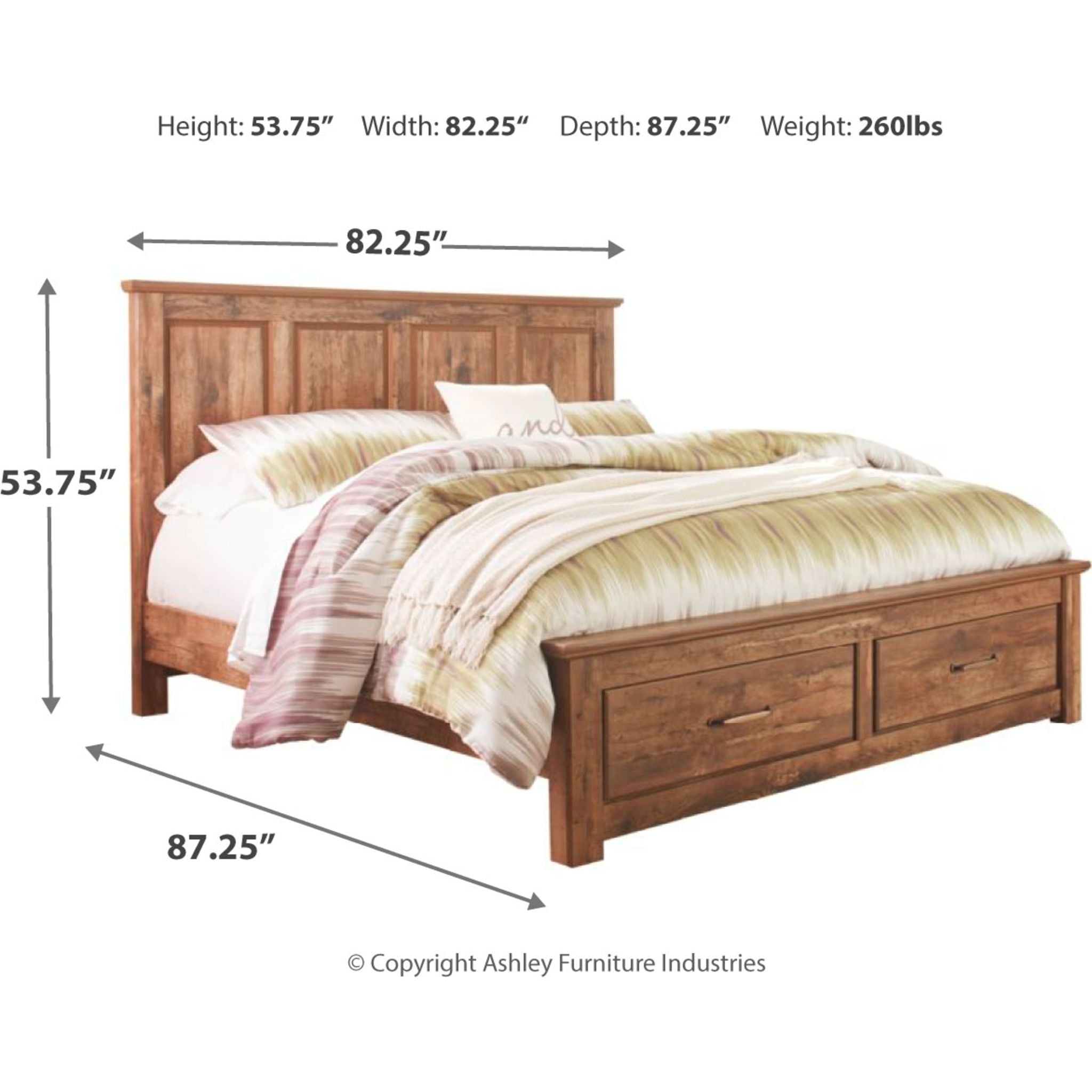 Blaneville 4-Piece Queen Size Bed Frame with Underbed Storage Drawers - Modern Bedroom Furniture for Small Spaces & Guest Rooms