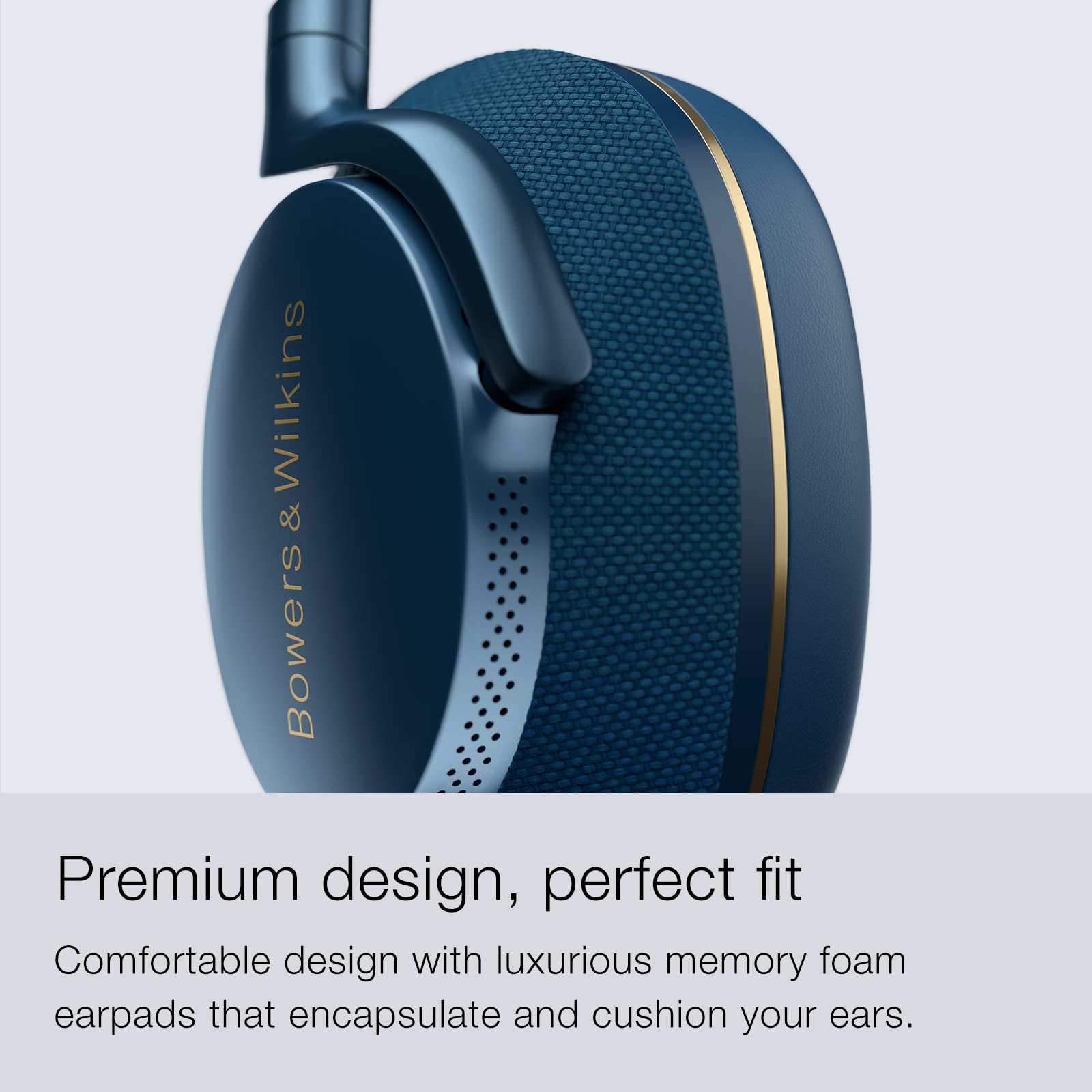 Bowers & Wilkins PX7 S2 Wireless Noise Cancelling Over-Ear Headphones with Bluetooth 5.0, 30-Hour Battery Life, Fast Charging & Built-in Mic - Blue | Premium Audio for Travel, Work & Home Entertainment