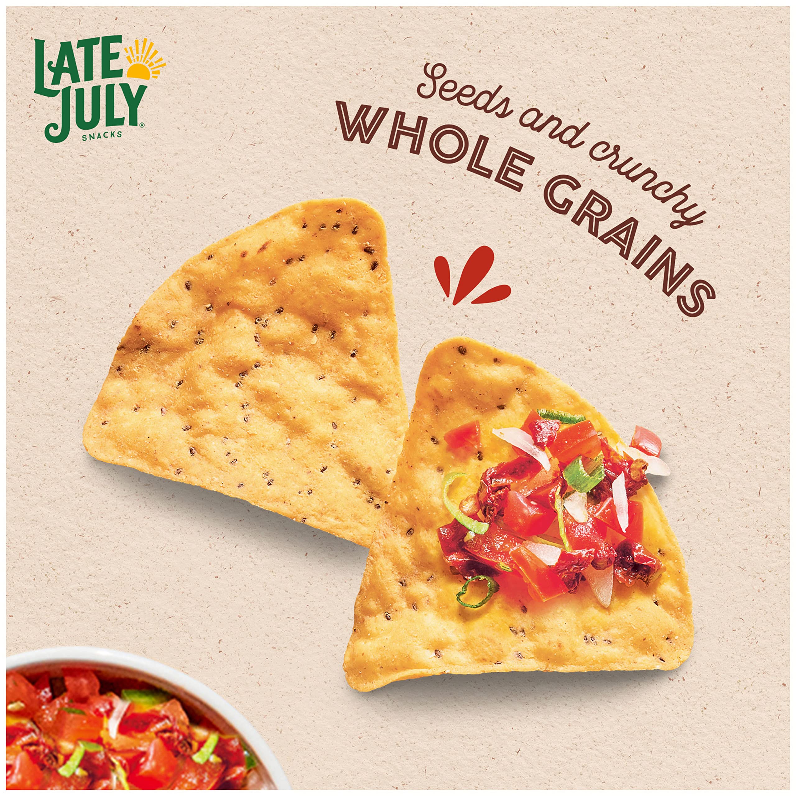 Organic Multigrain Sweet Potato Tortilla Chips by Late July - Gluten Free, Non-GMO, Vegan Snacks - 7.5oz Bags (Pack of 12) - Perfect for Parties, School Lunches & Healthy On-the-Go Snacking