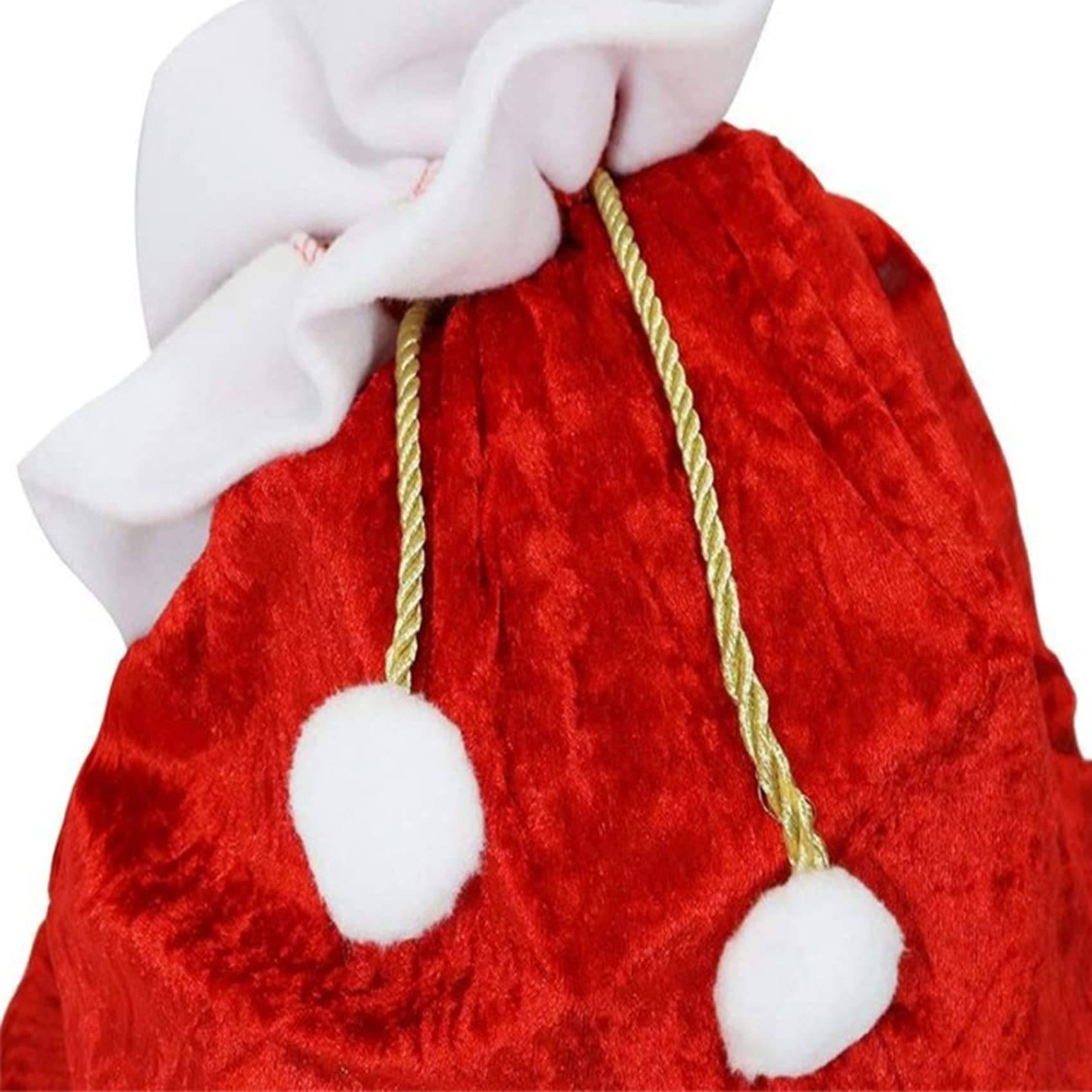 Large Red Christmas Santa Present Sack - Underleaf Holiday Drawstring Gift Bags for Xmas Party Decorations & Treats | Perfect for Stocking Stuffers, Secret Santa Gifts & Festive Home Decor