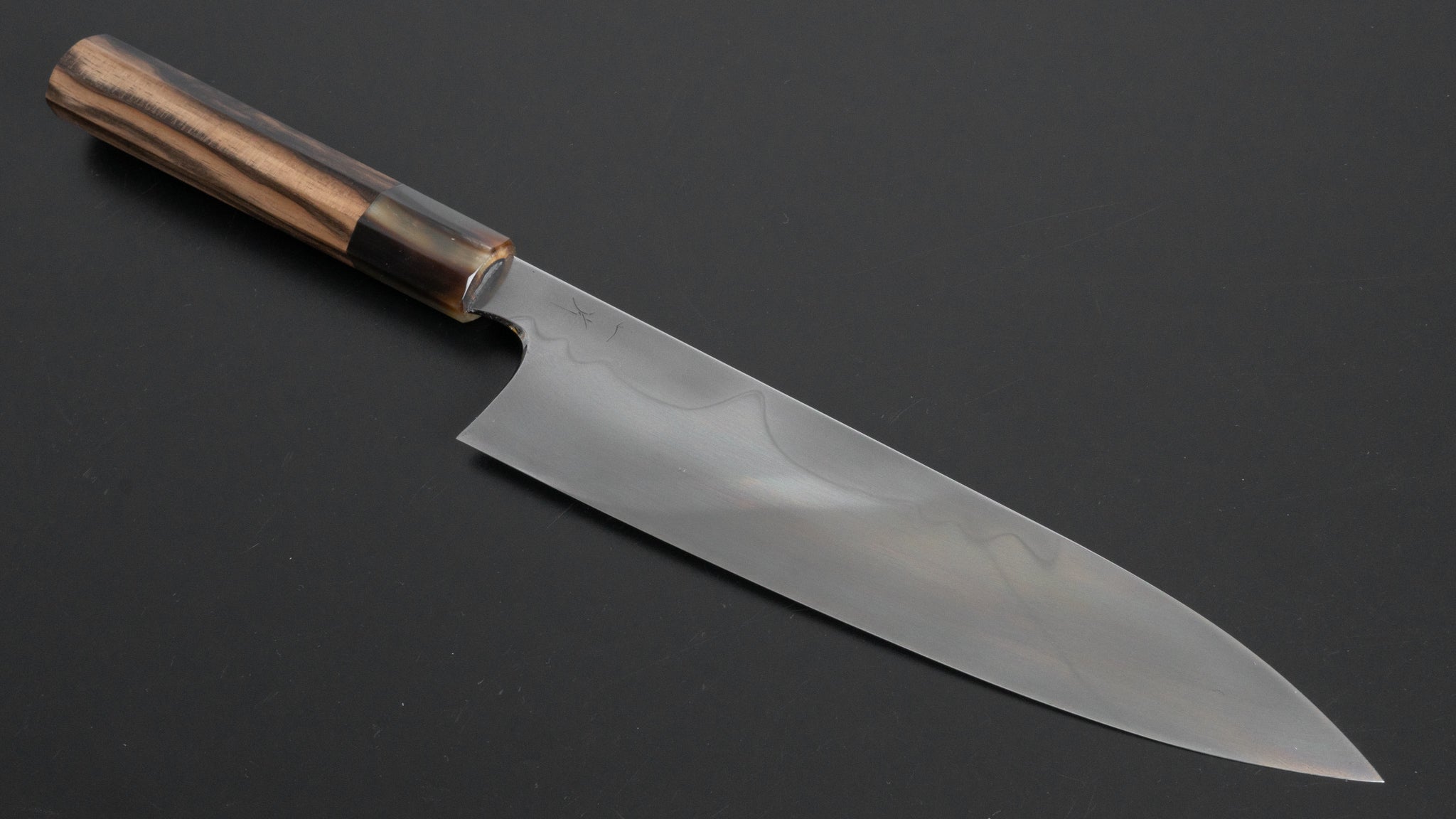 Hitohira Togashi Yohei White #1 Fuji Mizu Honyaki Gyuto 240mm Japanese Chef Knife - Kurokaki Persimmon Handle (#027) with Saya - Premium Kitchen Knife for Professional Chefs & Home Cooking