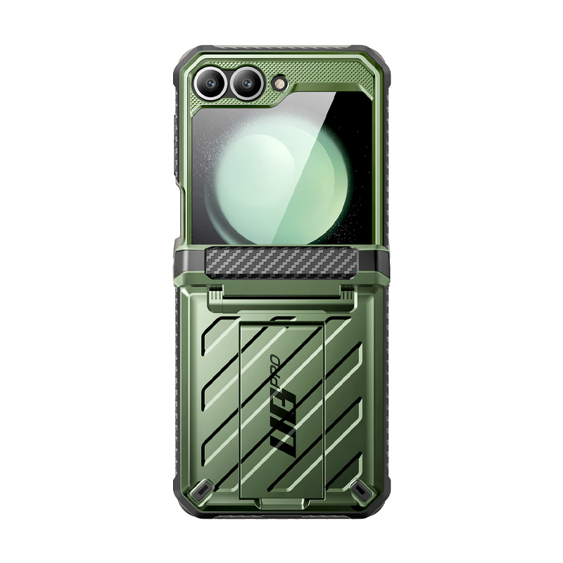 Samsung Galaxy Z Flip6 Unicorn Beetle PRO Heavy Duty Rugged Case with Belt Clip - Dark Green Protective Cover for Outdoor, Work & Daily Use