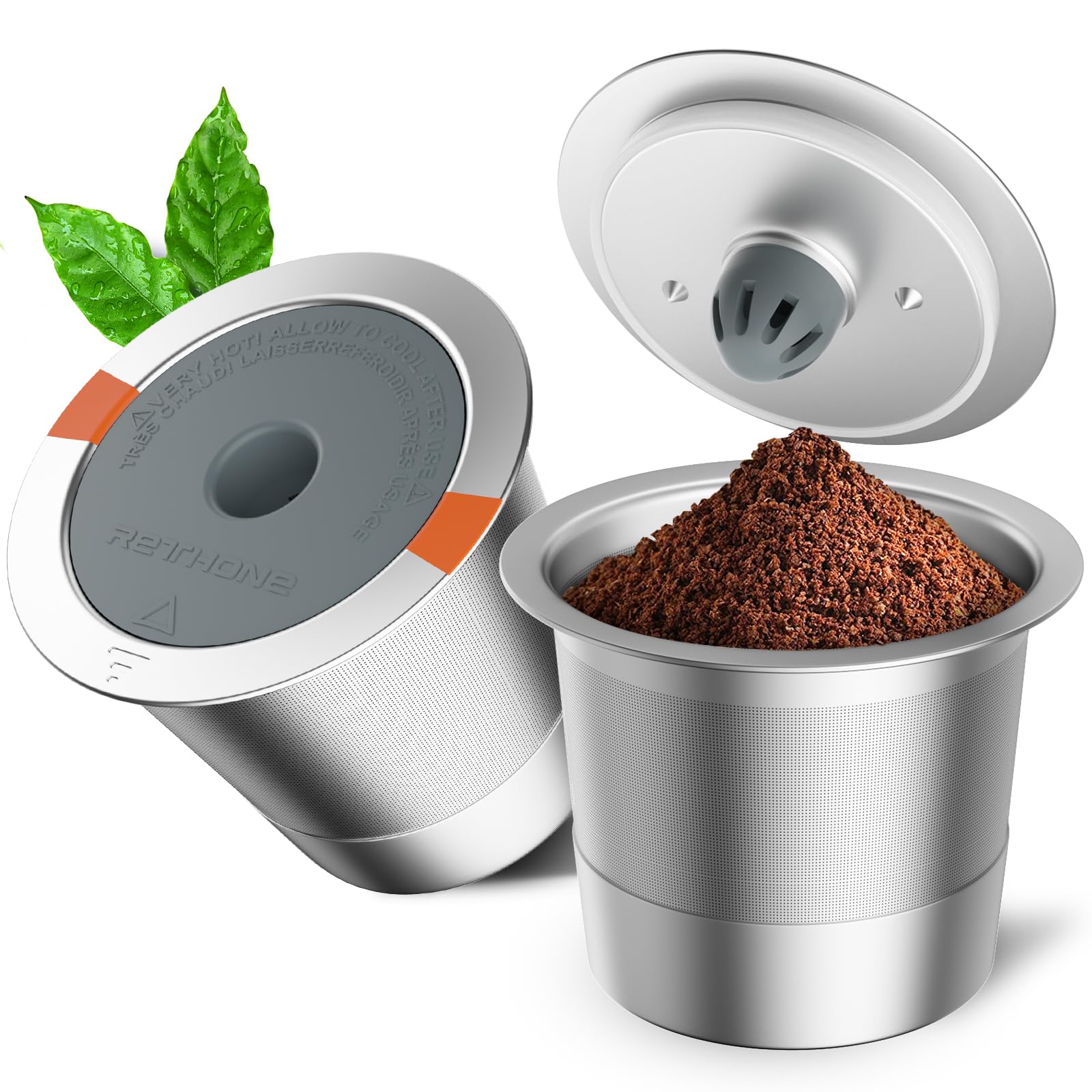 Reusable K Cups for Keurig 1.0 & 2.0 - Stainless Steel Coffee Filters (2 Pack) - Perfect for Home & Office Brewing