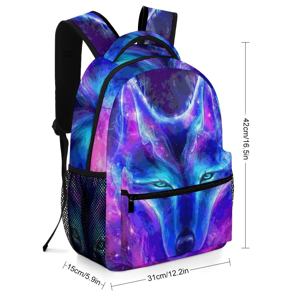 Wolf Galaxy Sky Kids Backpack - Lightweight School & Travel Daypack for Boys, Girls, Men & Women - Perfect for School, Hiking, Camping & Daily Use
