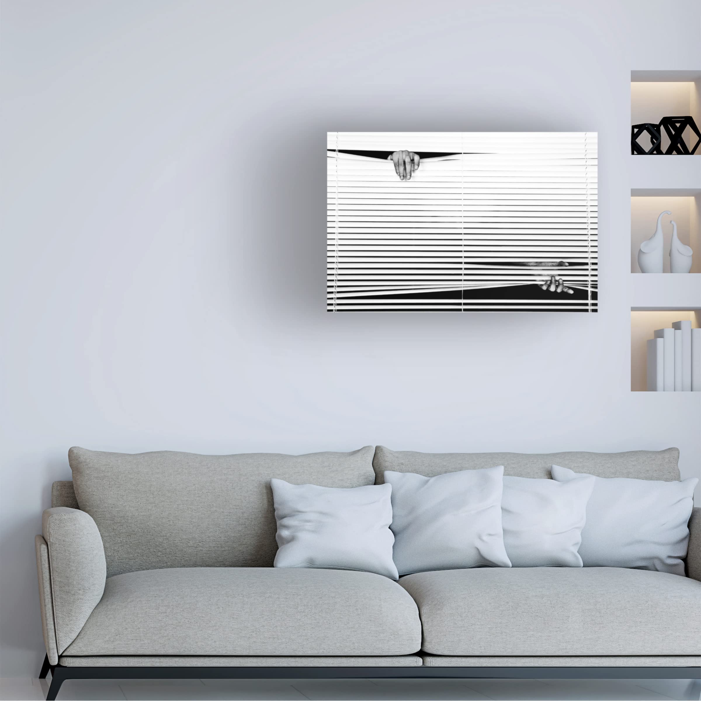 Trademark Fine Art 'Black Or White' Canvas Wall Art by Keisuke Ikeda - Modern Abstract Painting for Living Room, Bedroom & Office Decor