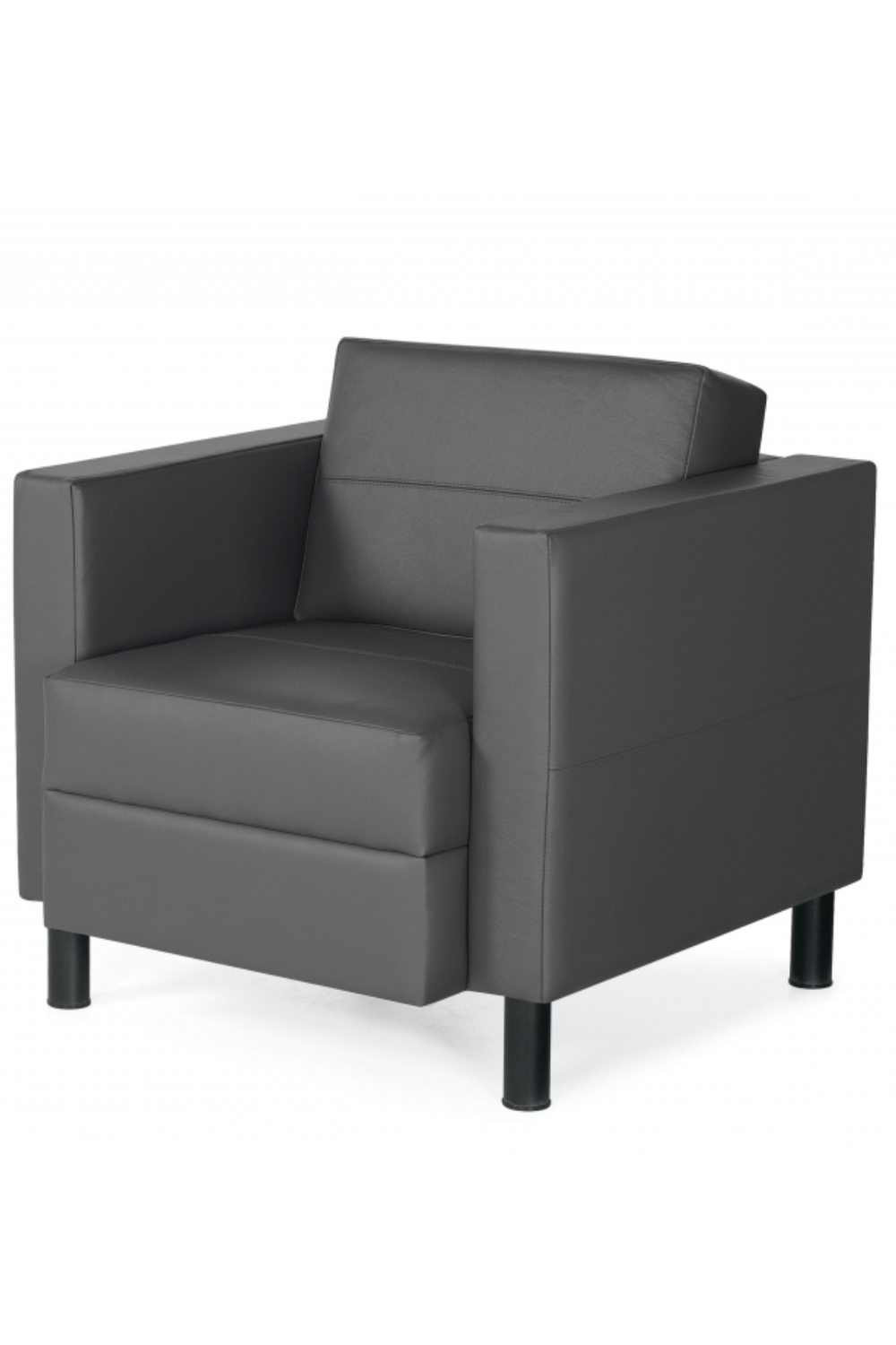 Global Citi Lounge Dark Gray Vinyl Chair (7875) - Modern Office Chair for Home & Workspaces, Comfortable Seating for Work, Gaming & Relaxation
