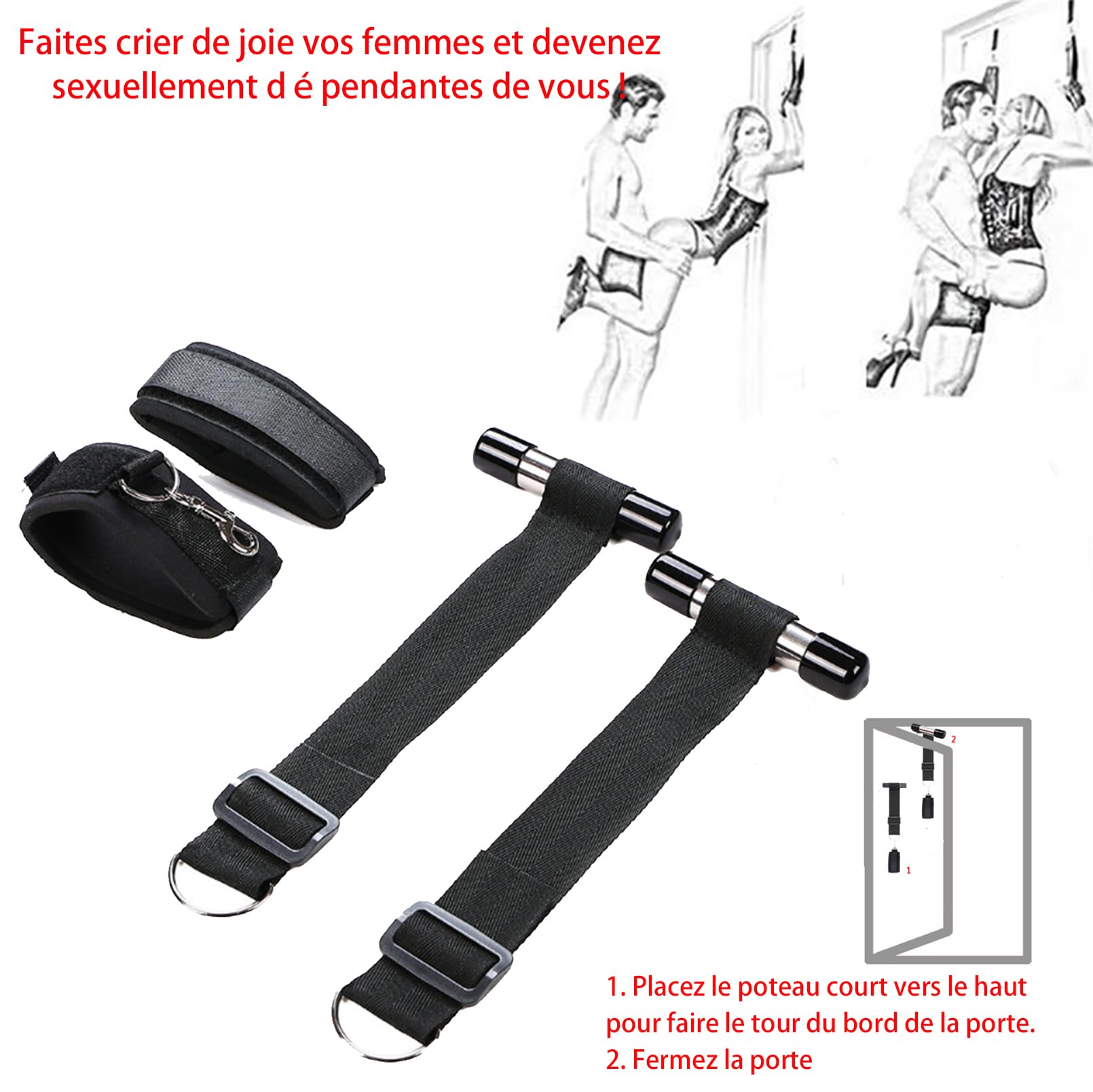 SUPKTHDY Sexy Handcuffs for Couples - Black Bondage Restraints for BDSM, SM & Beginners - Durable Metal Handcuffs for Erotic Play & Bedroom Fun - Perfect for Role Play, Spicing Up Relationships & Sensual Exploration