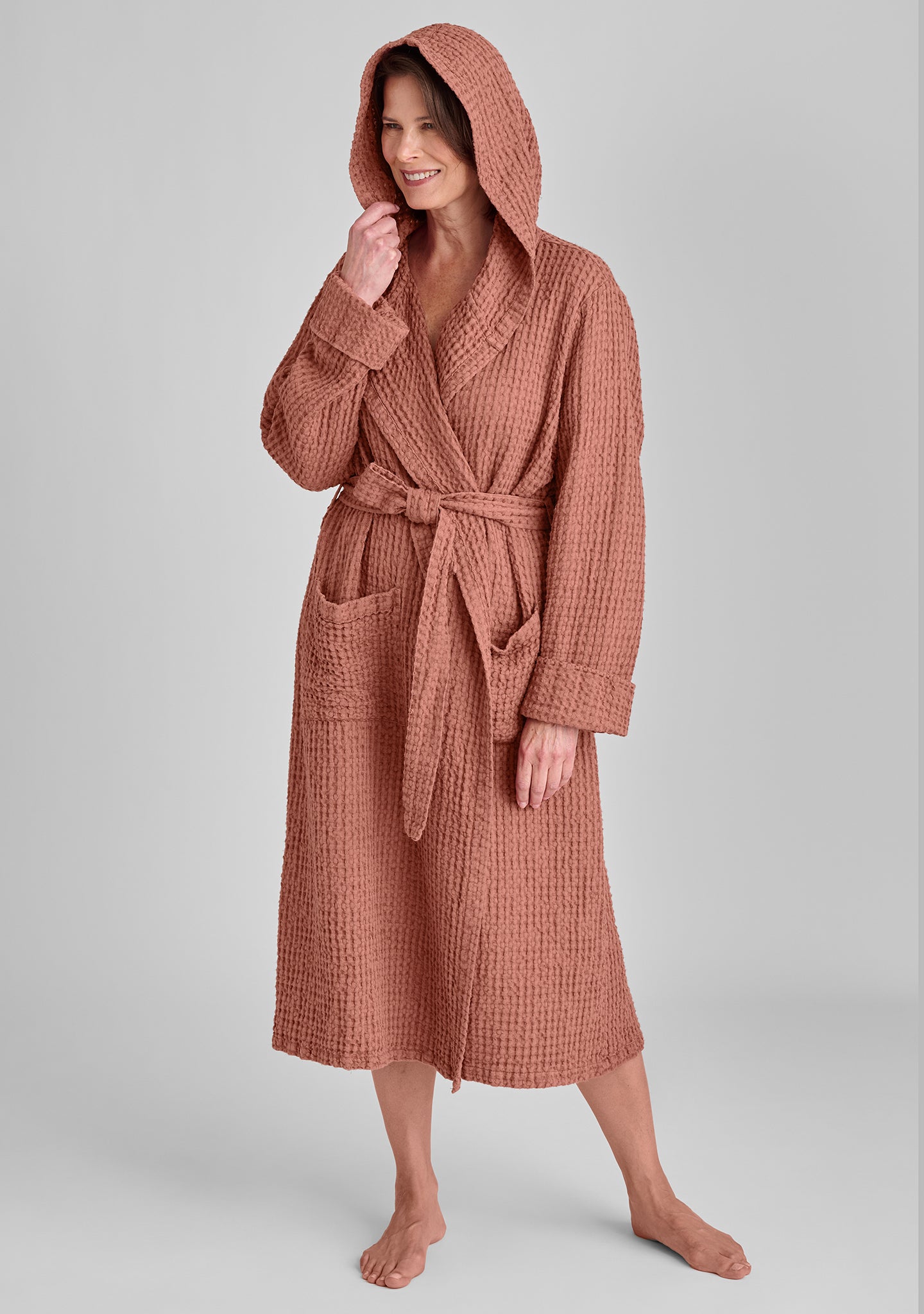 Women's Hooded Linen Robe - Lightweight Summer Wrap Cover Up - Perfect for Beach, Pool, Spa & Lounging at Home