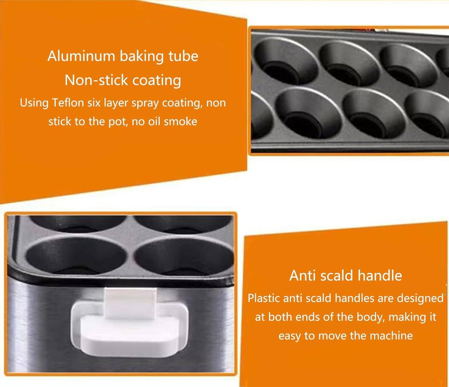 10-Tube Fully Automatic Electric Egg Roll Maker - Omelette, Sausage & Hot Dog Roll Maker - Perfect for Breakfast, Brunch & Quick Snacks - Egg Burger Pan for Home & Commercial Use