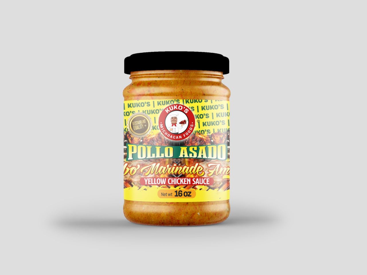 Authentic Pollo Asado Chicken Adobo Marinade - Yellow Amarillo Seasoning - 16oz Bottle - Perfect for Grilling, Roasting & Latin American Cuisine
