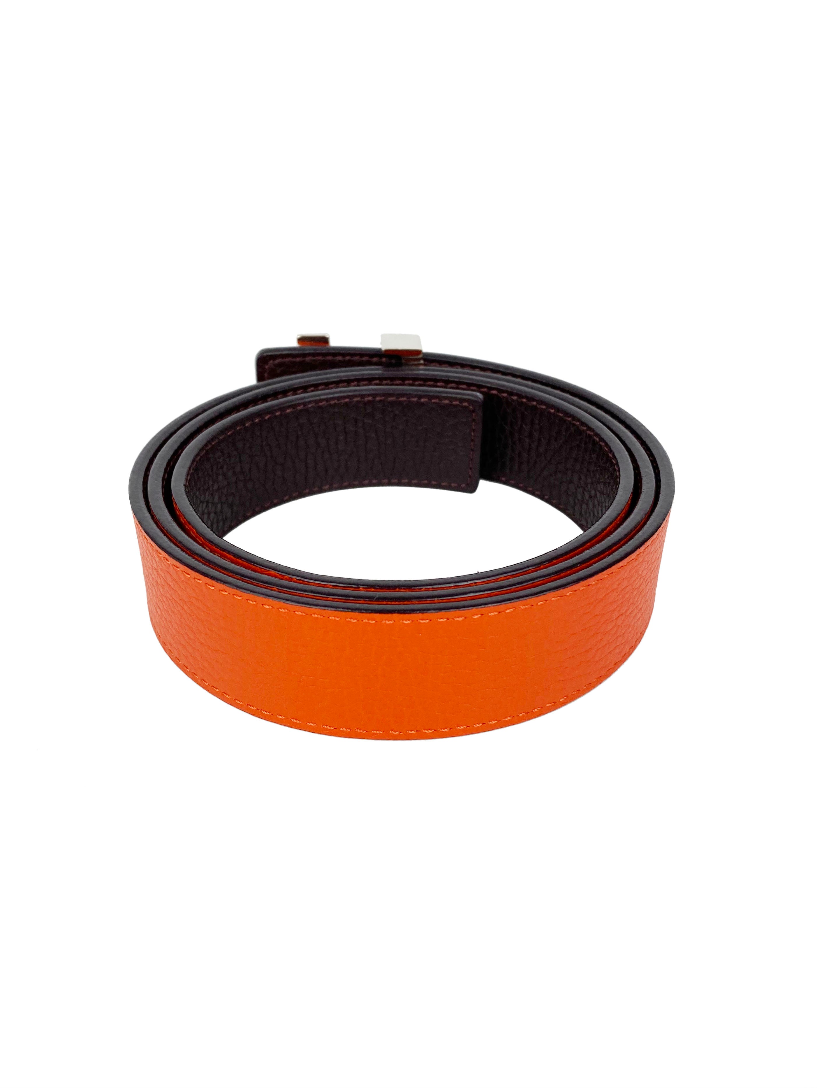 Louis Vuitton Reversible Belt in Orange & Brown - Size 90 | Genuine Leather Luxury Belt for Men | Perfect for Business, Casual & Formal Occasions